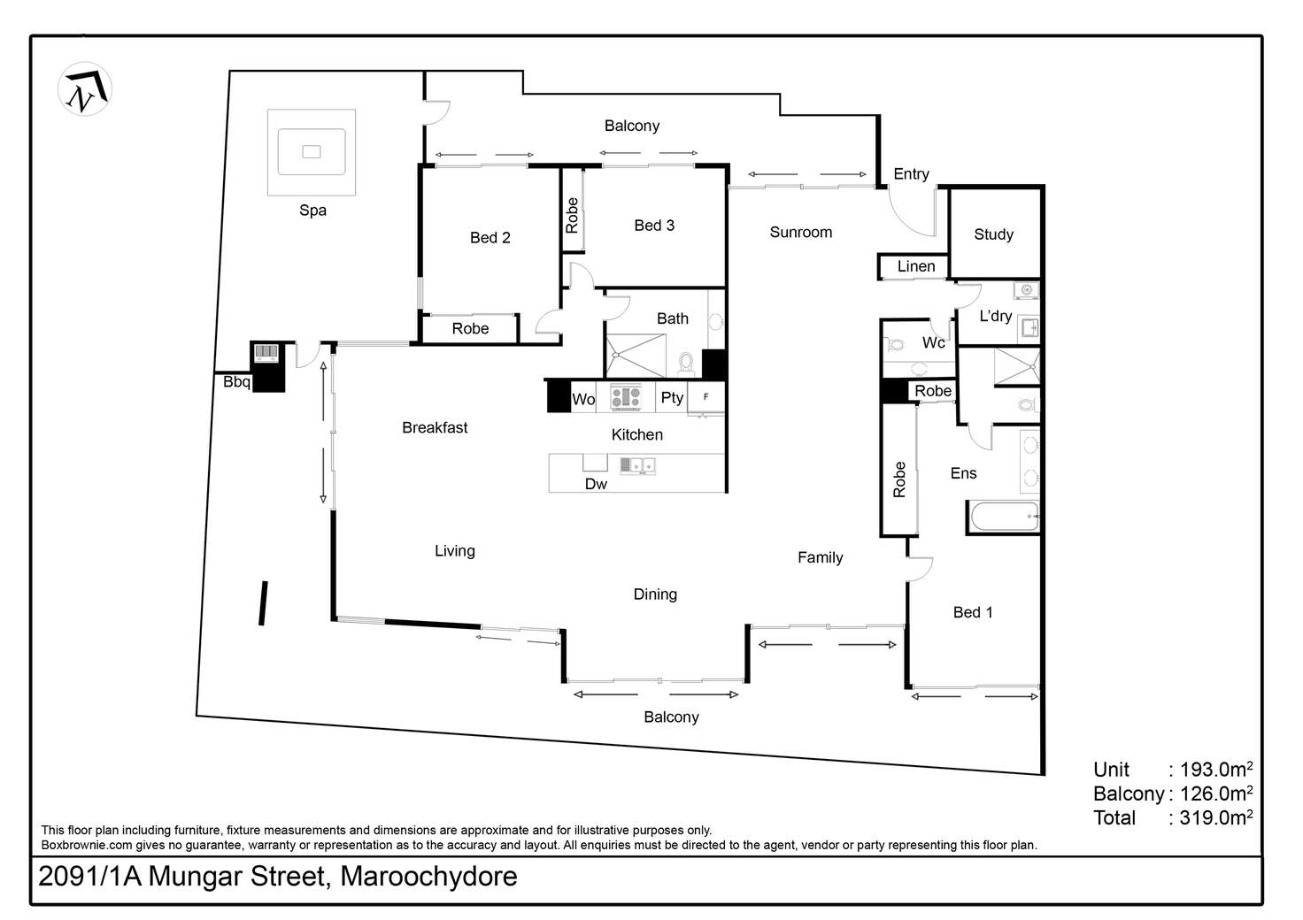 Floorplan of Homely unit listing, 2901/1a Mungar Street, Maroochydore QLD 4558