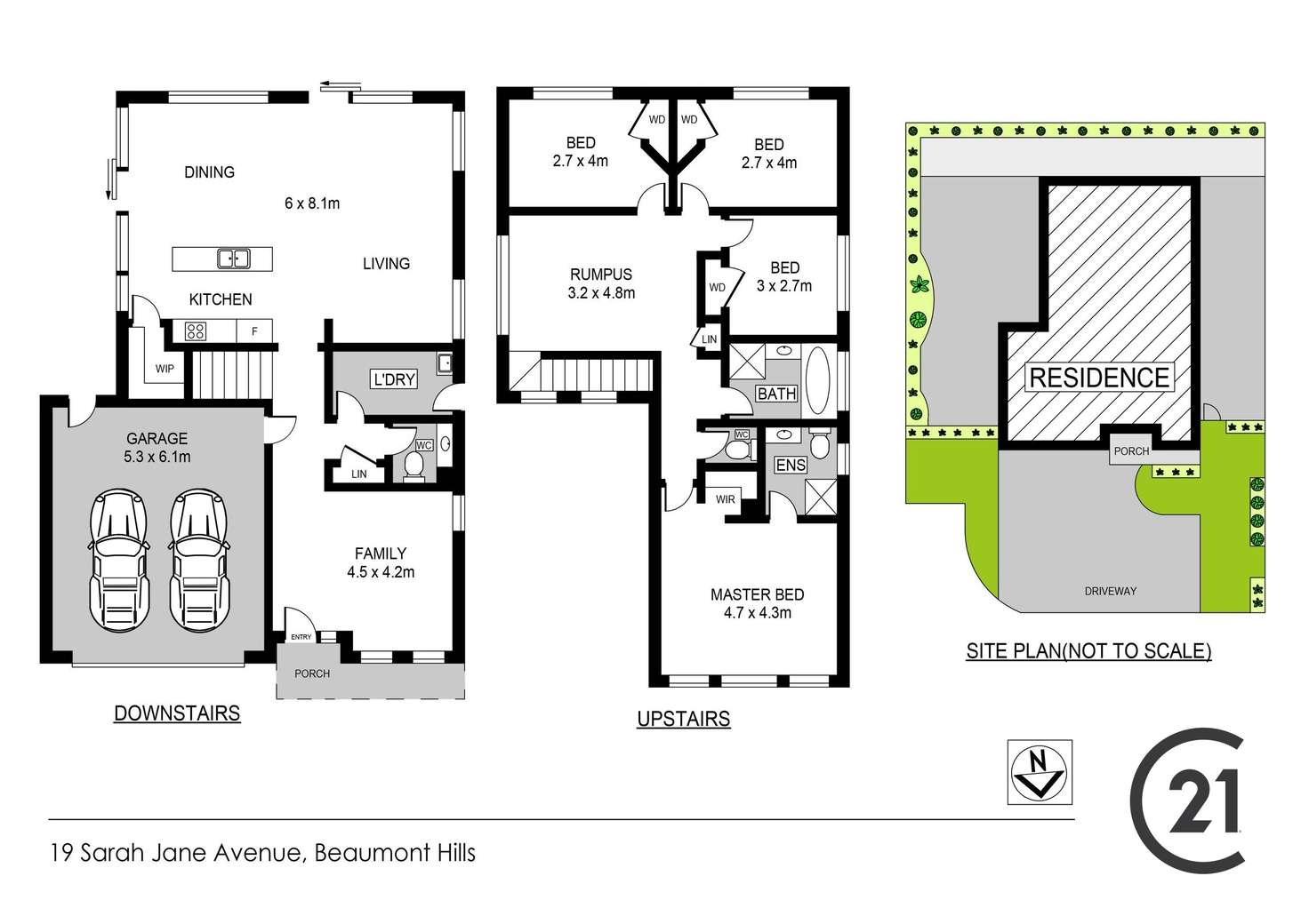 Floorplan of Homely house listing, 19 Sarah Jane Avenue, Beaumont Hills NSW 2155