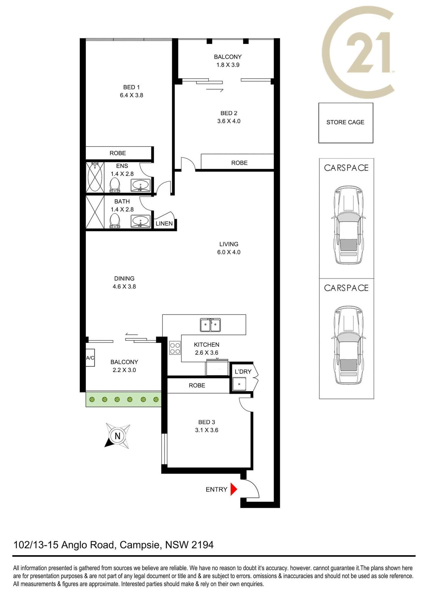 Floorplan of Homely apartment listing, 102/13-15 Anglo Street, Campsie NSW 2194