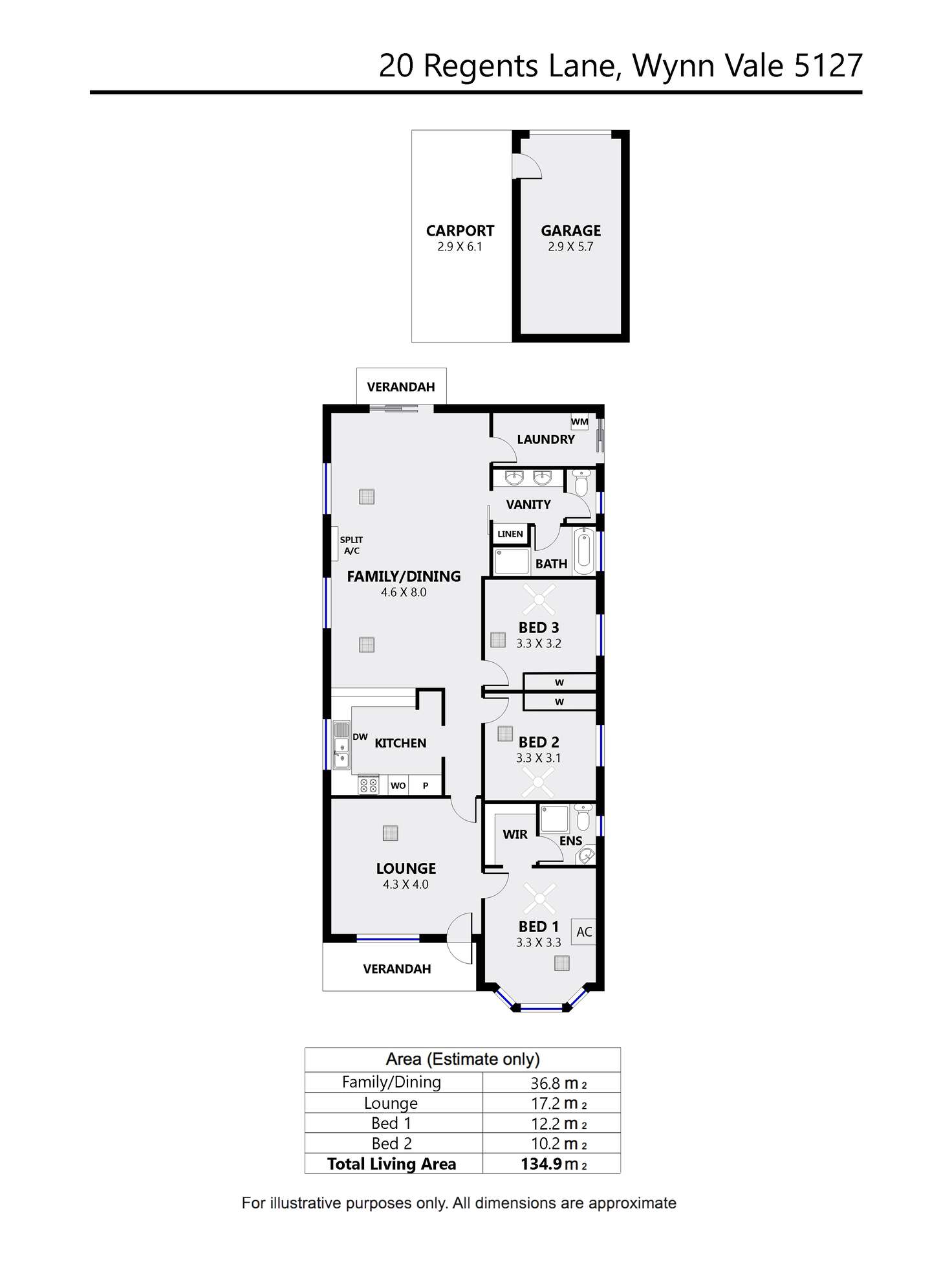 Floorplan of Homely house listing, 20 Regents Lane, Wynn Vale SA 5127