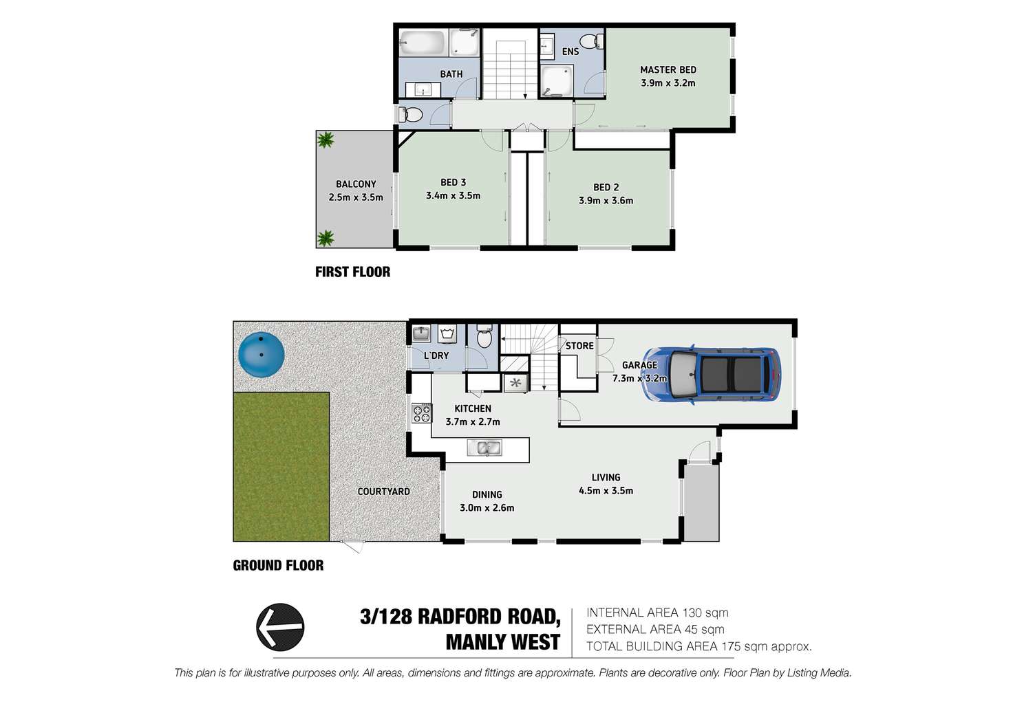 Floorplan of Homely townhouse listing, 3 of 128 Radford Road, Manly West QLD 4179