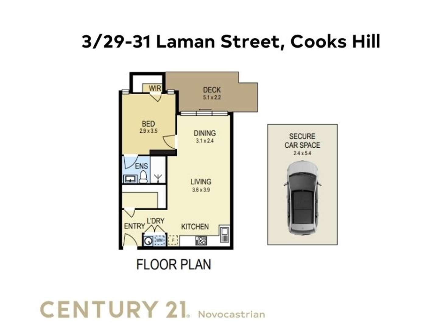 Floorplan of Homely apartment listing, 3/29-31 Laman Street, Cooks Hill NSW 2300