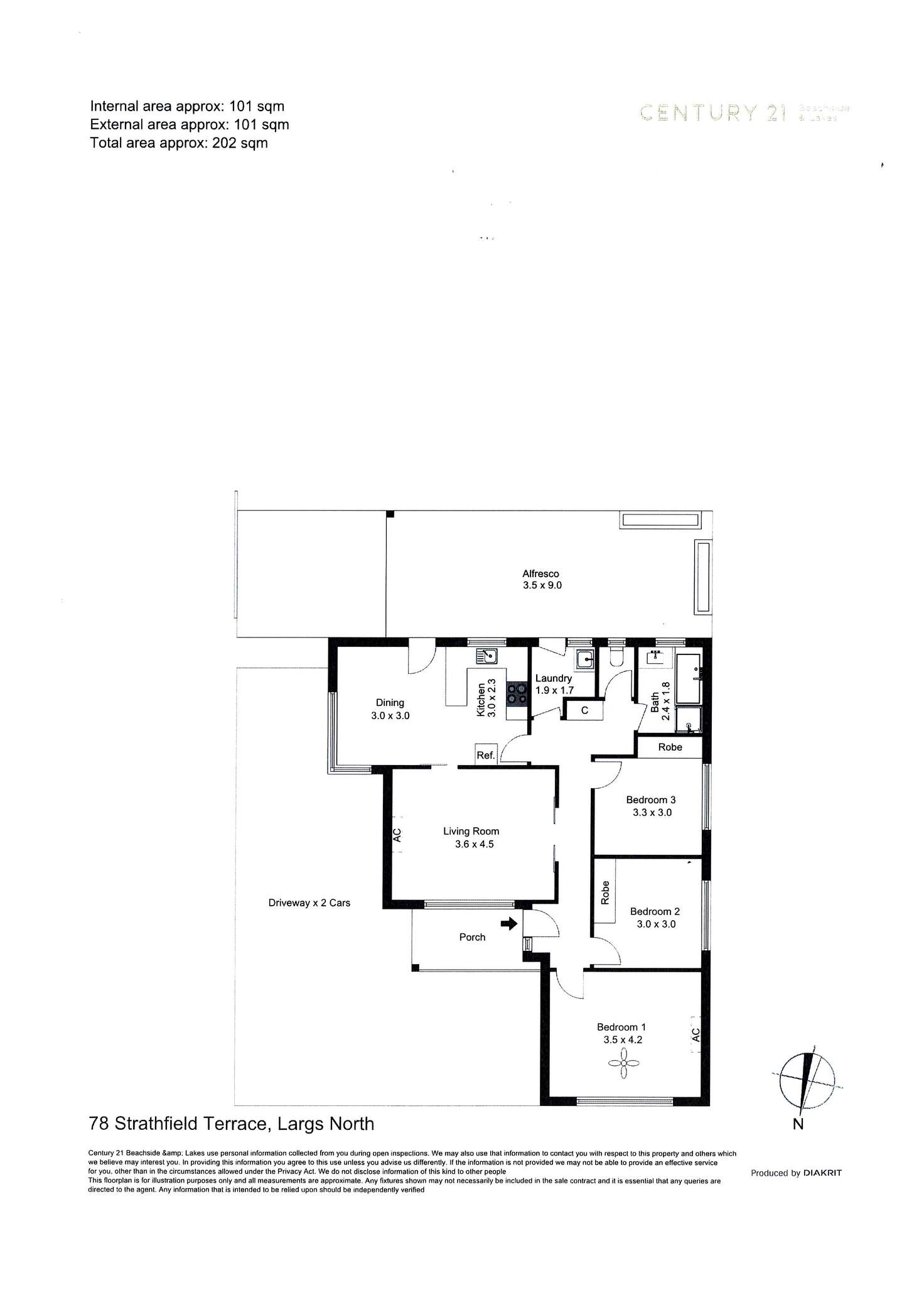 Floorplan of Homely house listing, 78 Strathfield Terrace, Largs North SA 5016