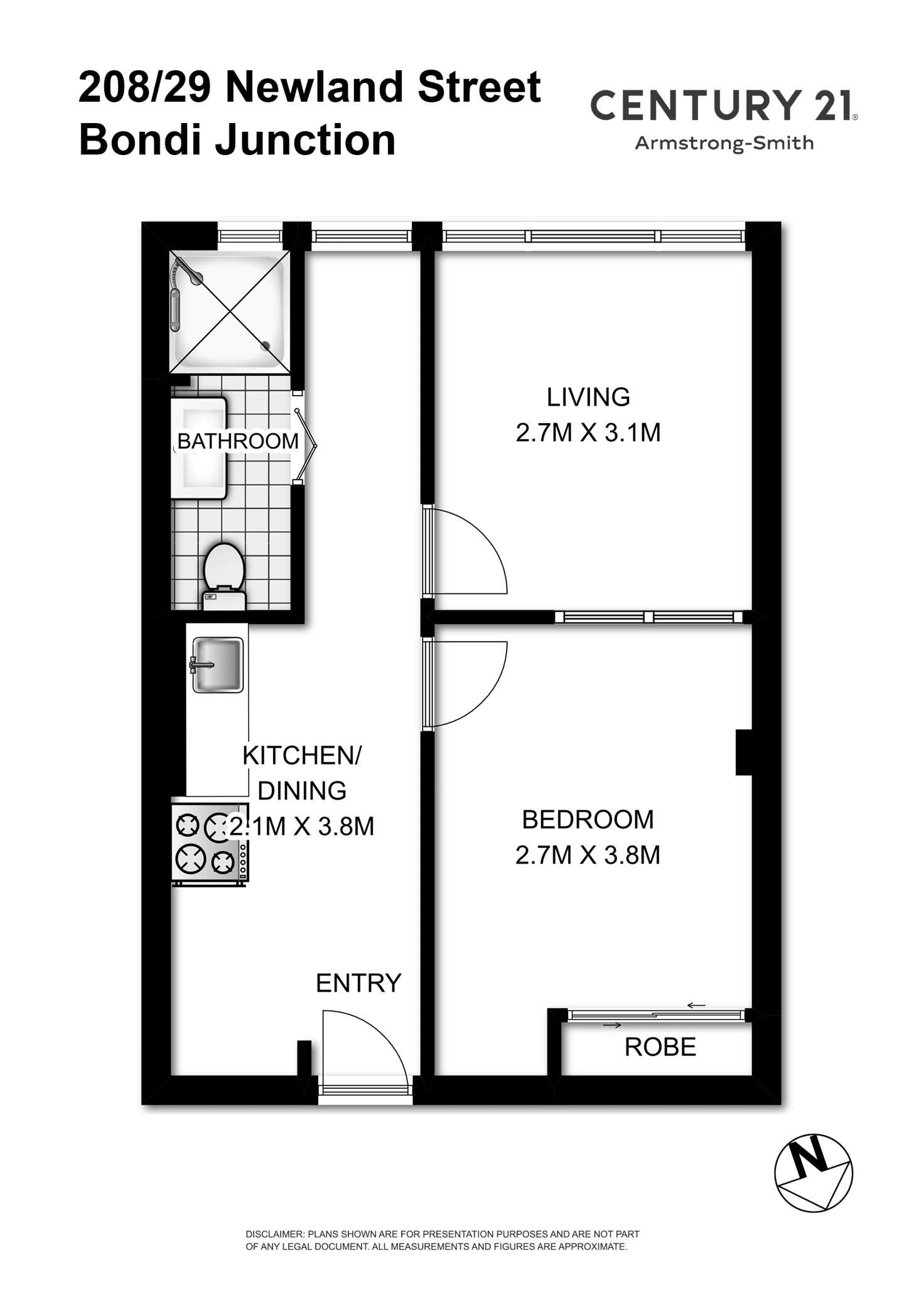 Floorplan of Homely apartment listing, 208/29 Newland Street, Bondi Junction NSW 2022