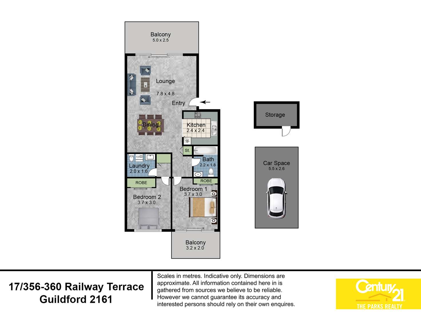 Floorplan of Homely unit listing, 17/356-360 Railway Terrace, Guildford NSW 2161
