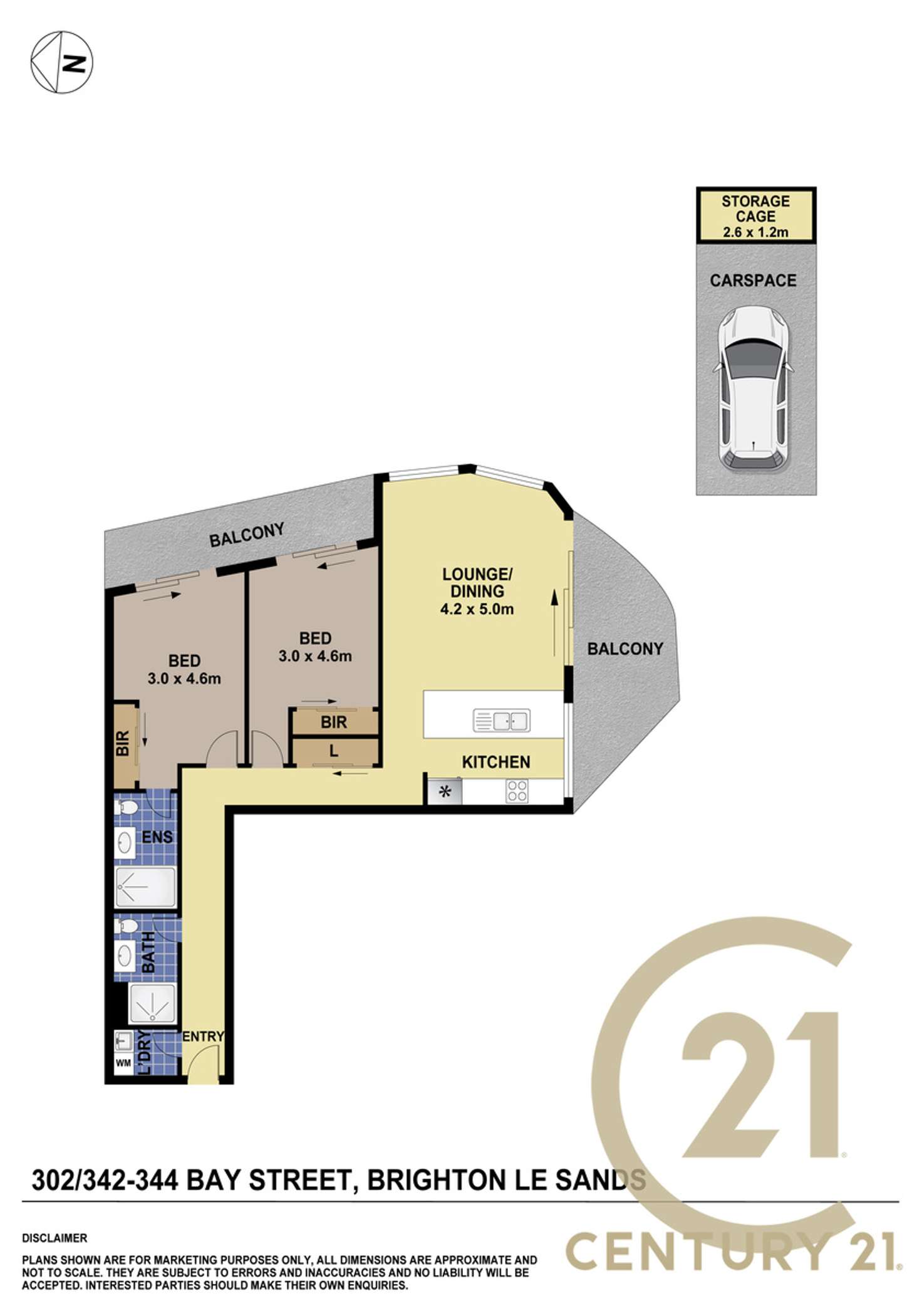 Floorplan of Homely apartment listing, 302/342-344 Bay Street, Brighton-Le-Sands NSW 2216