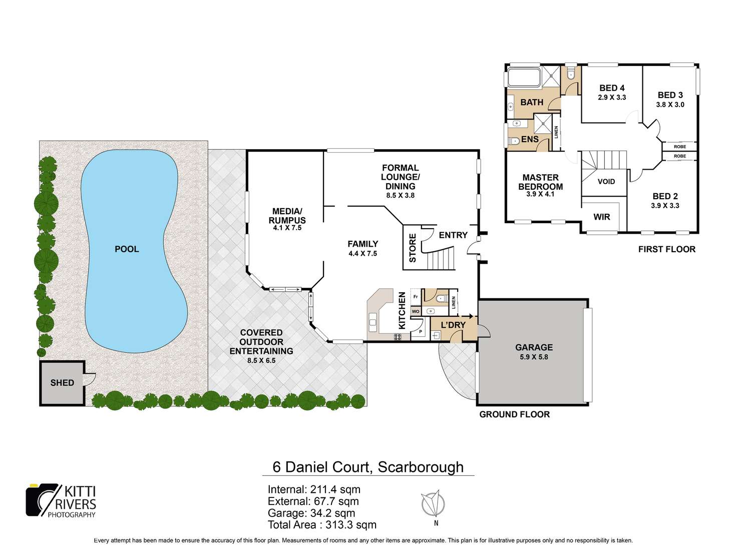 Floorplan of Homely house listing, 6 Daniel Court, Scarborough QLD 4020
