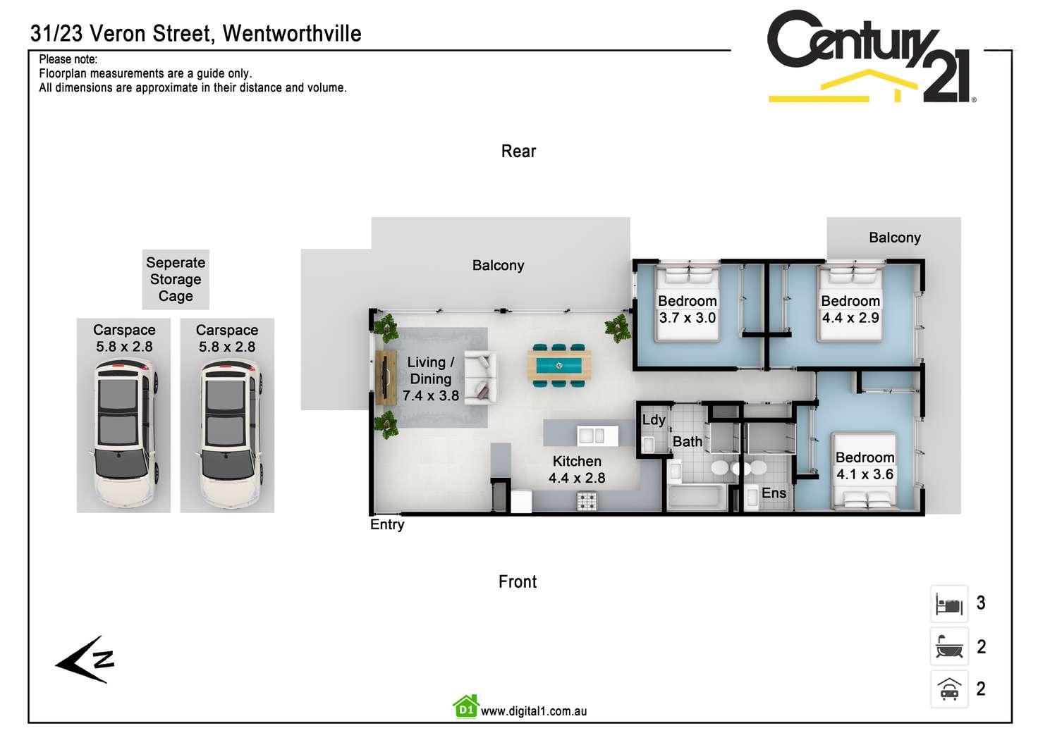 Floorplan of Homely apartment listing, 31/23 Veron Street, Wentworthville NSW 2145