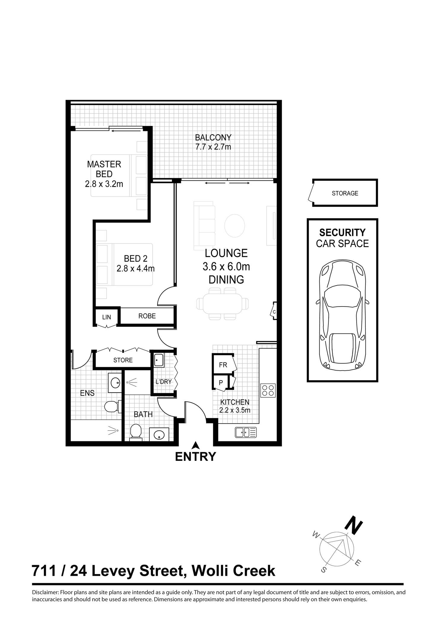 Floorplan of Homely apartment listing, 711/24 Levey Street, Wolli Creek NSW 2205