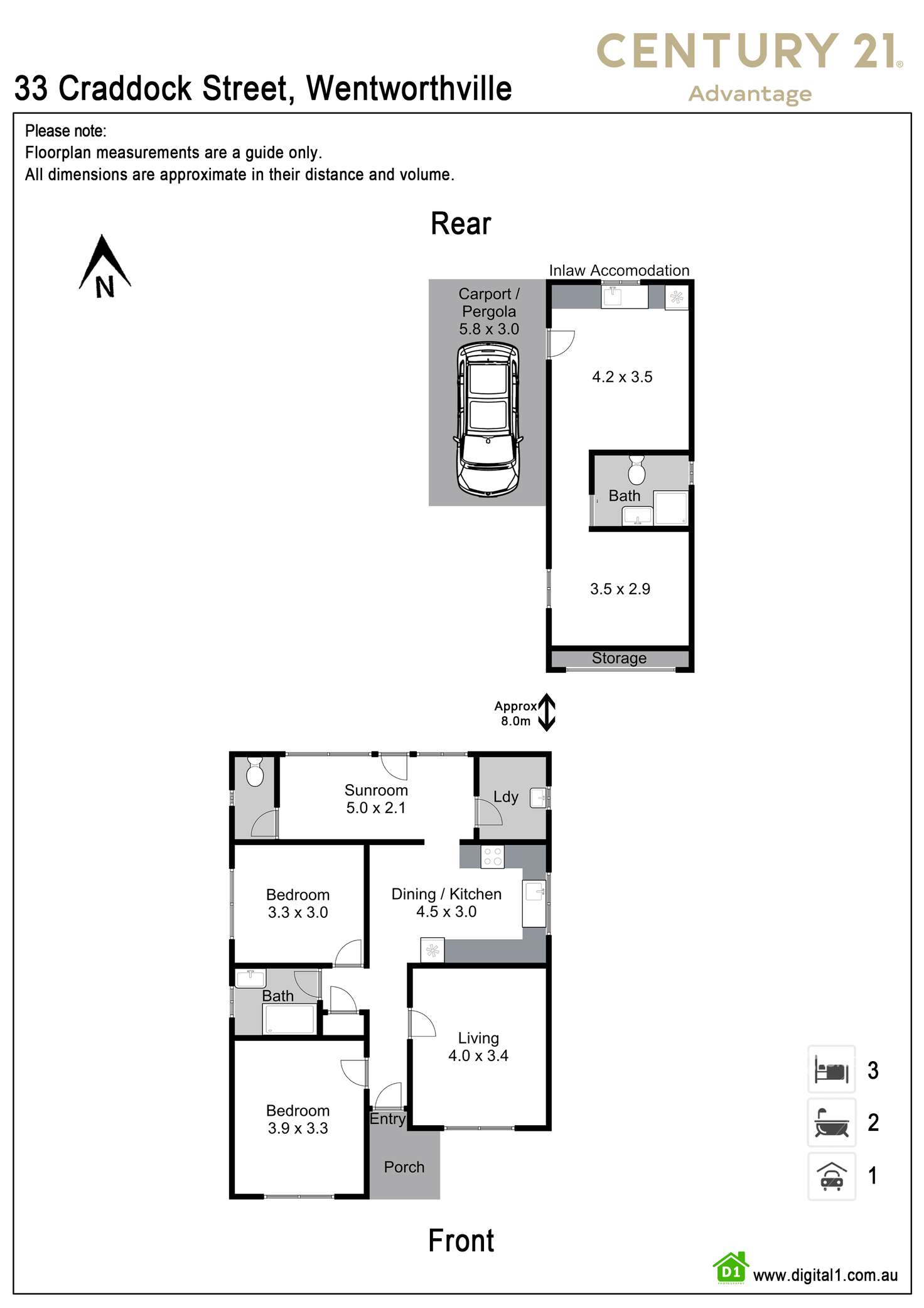 Floorplan of Homely house listing, 33 Craddock Street, Wentworthville NSW 2145