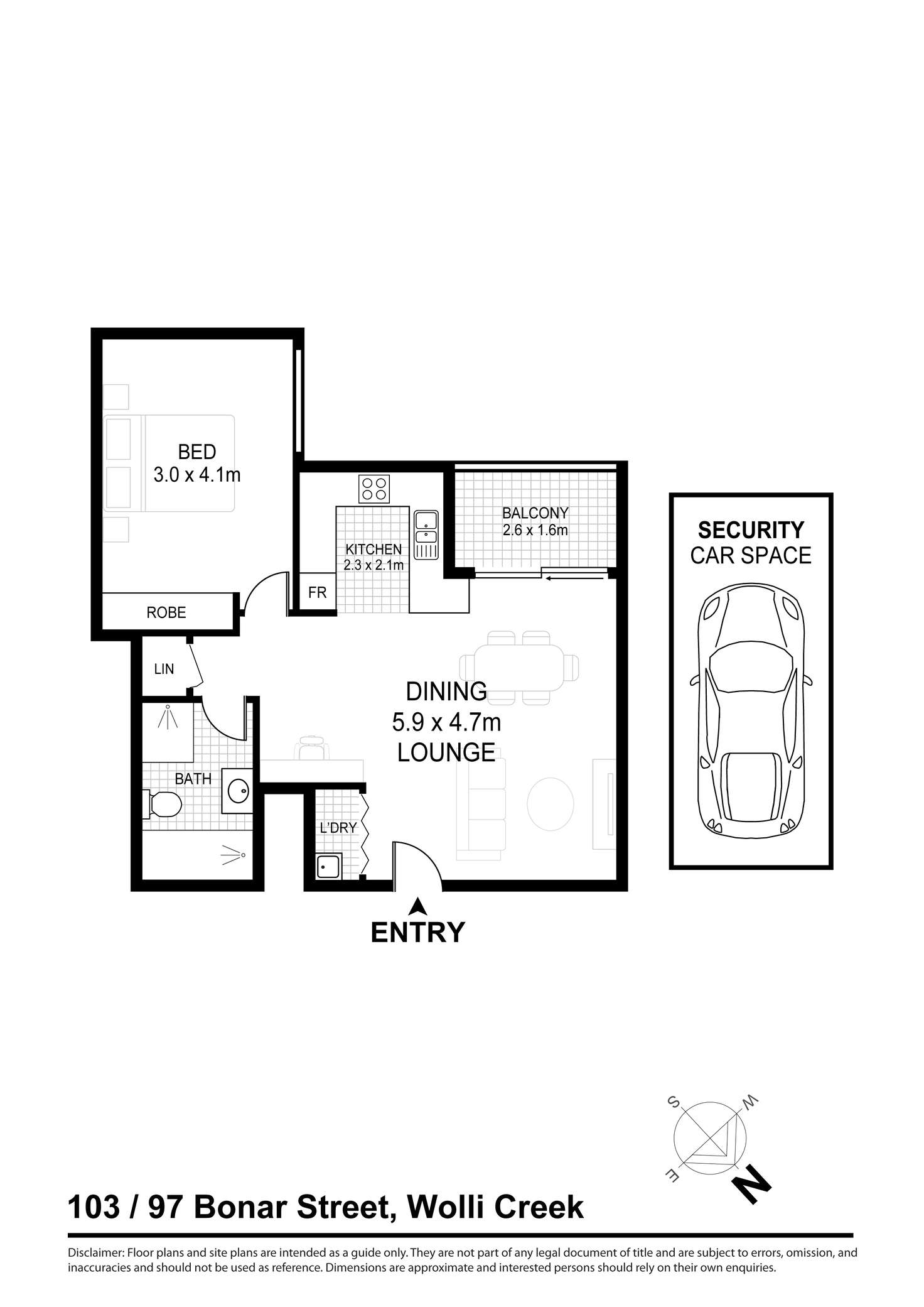 Floorplan of Homely apartment listing, 103/97 Bonar Street, Wolli Creek NSW 2205