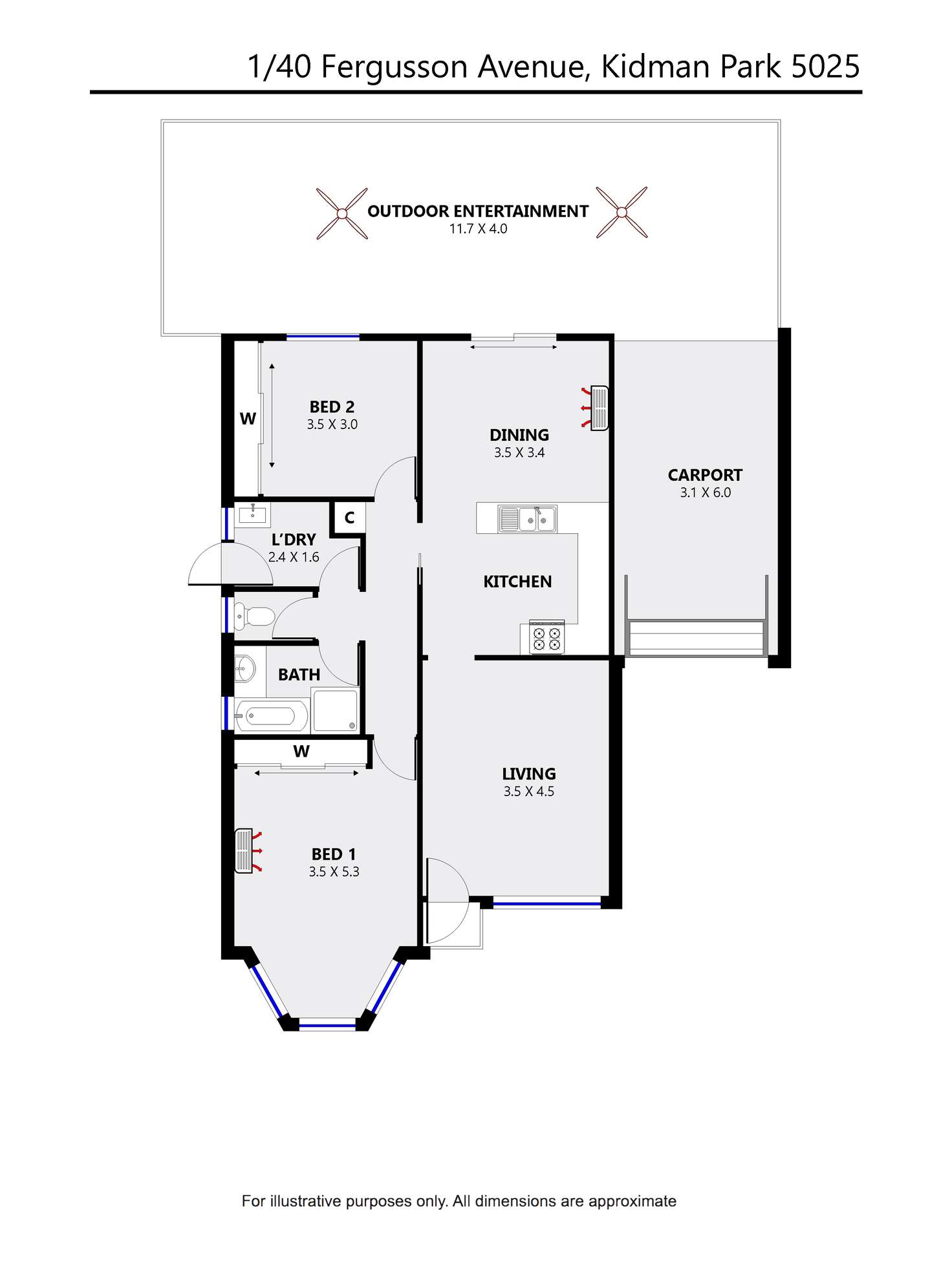 Floorplan of Homely house listing, 1/40 Fergusson Avenue, Kidman Park SA 5025