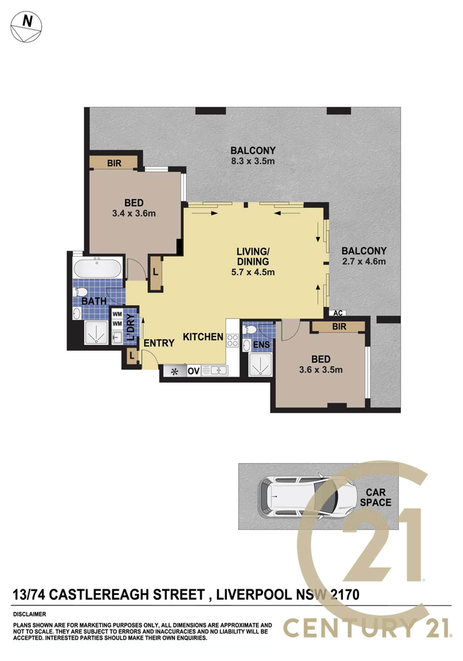 Floorplan of Homely unit listing, 13/74 Castlereagh Street, Liverpool NSW 2170