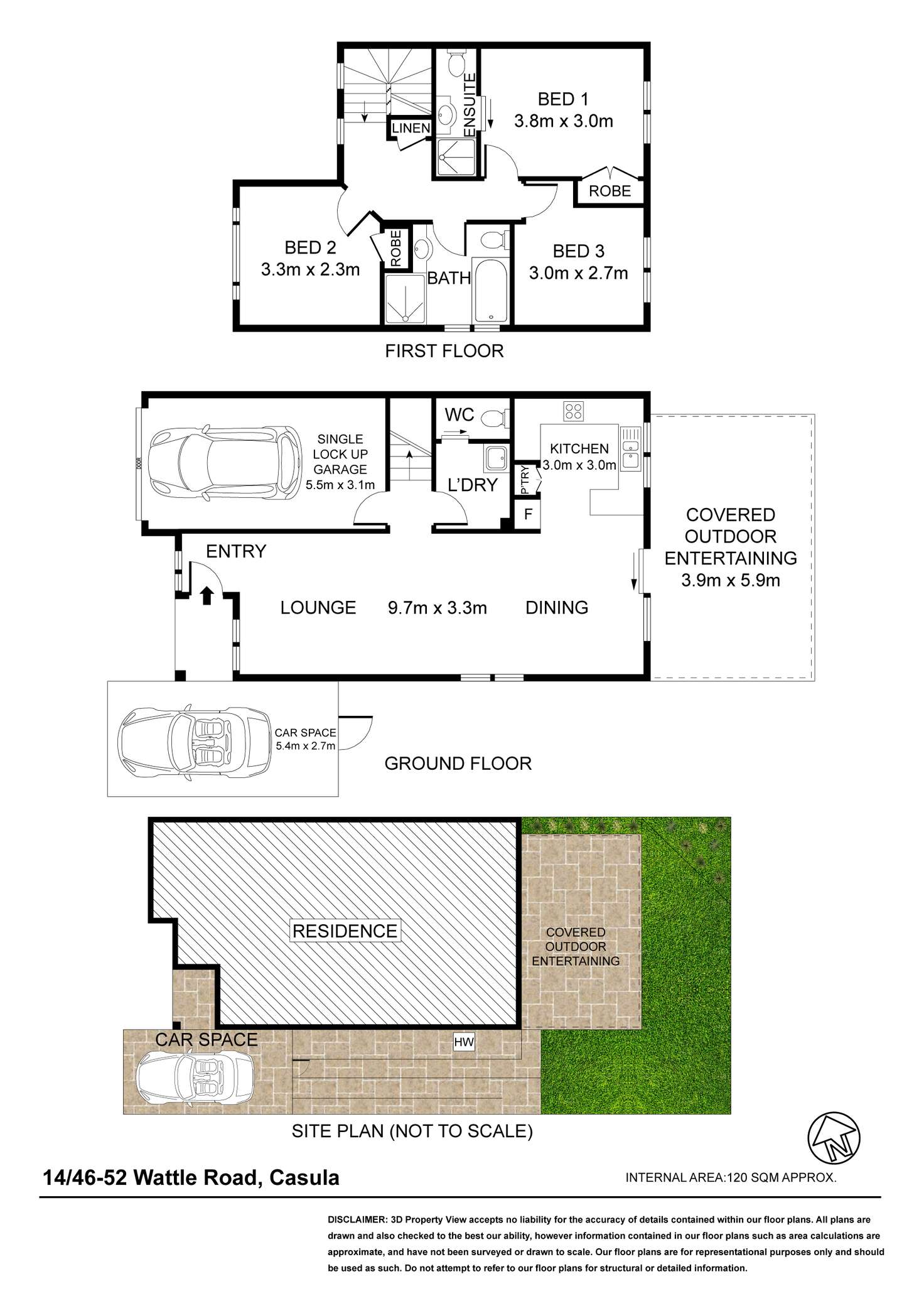 Floorplan of Homely townhouse listing, 14/46-52 Wattle Road, Casula NSW 2170