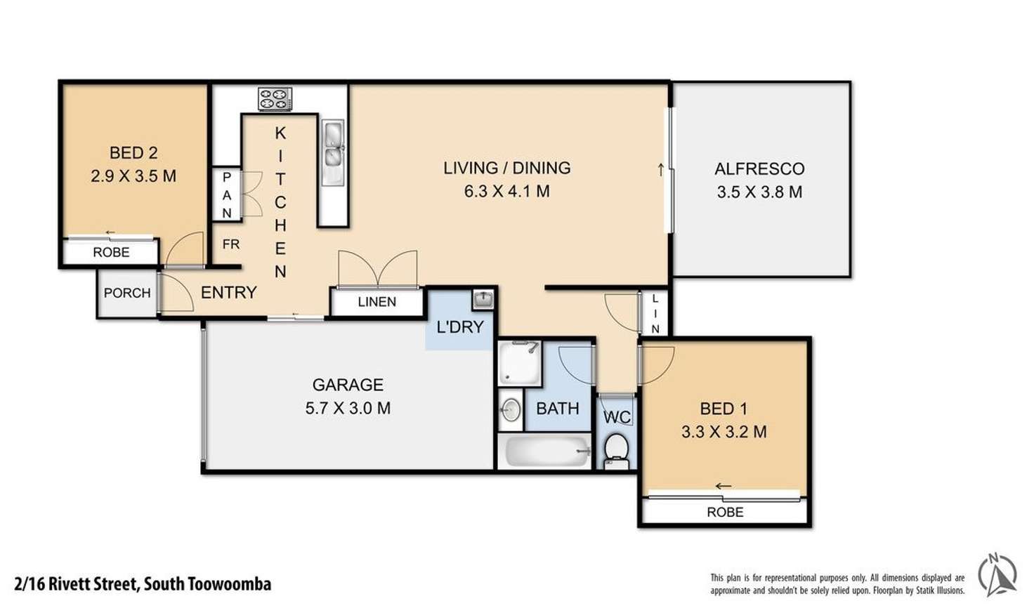 Floorplan of Homely unit listing, 2/16 Rivett Street, South Toowoomba QLD 4350