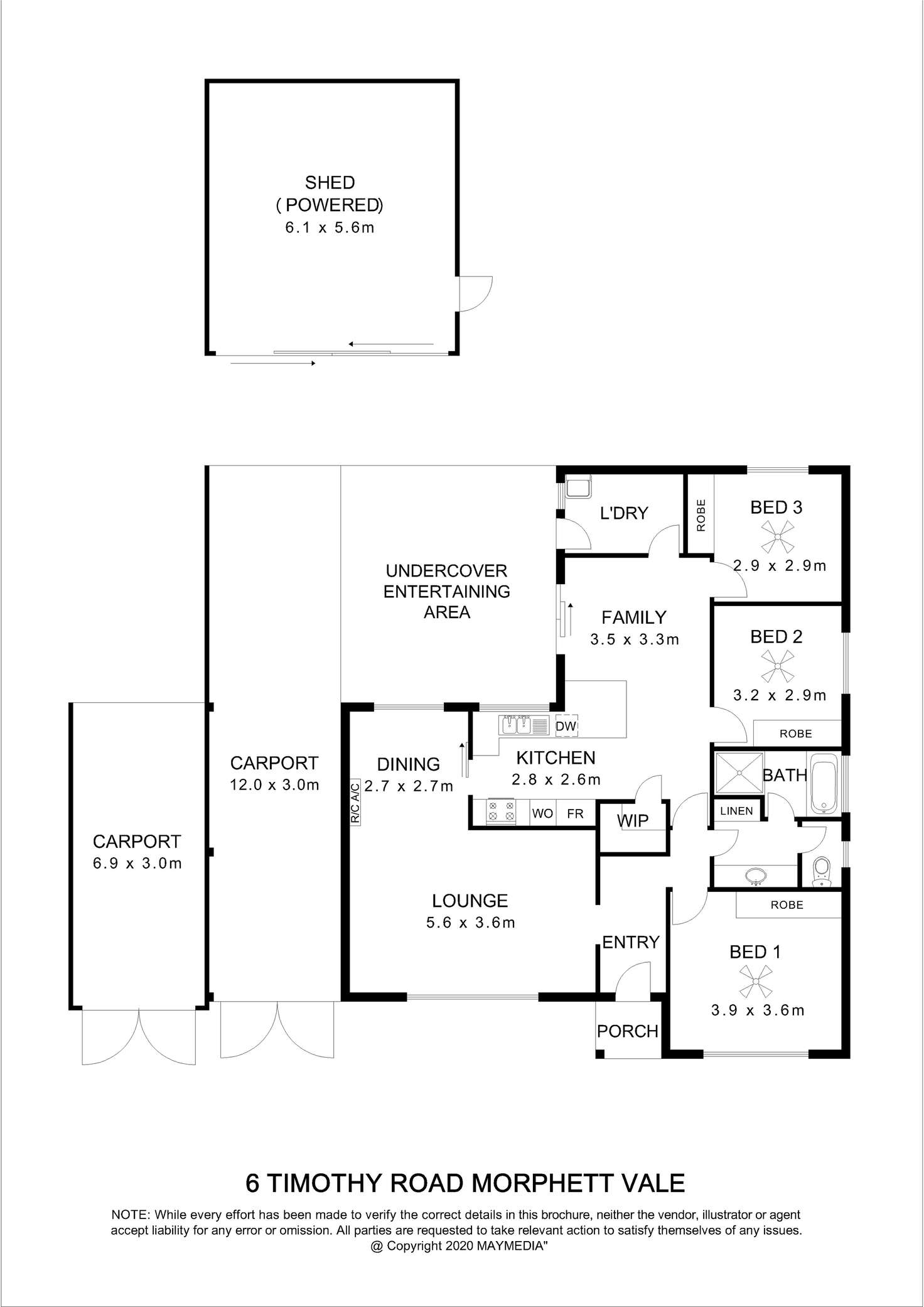 Floorplan of Homely house listing, 6 Timothy Road, Morphett Vale SA 5162