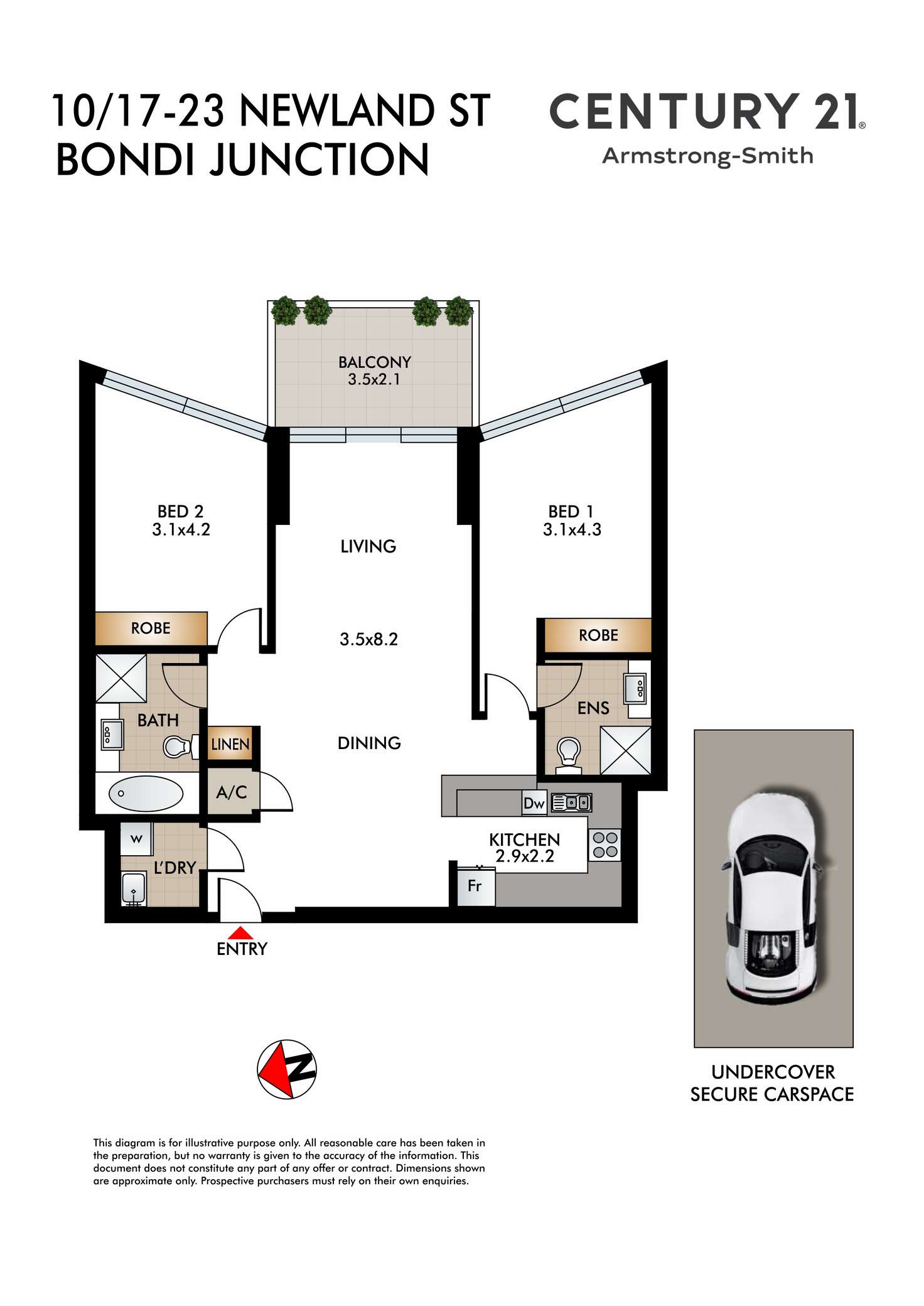 Floorplan of Homely apartment listing, 10/17-23 Newland Street, Bondi Junction NSW 2022