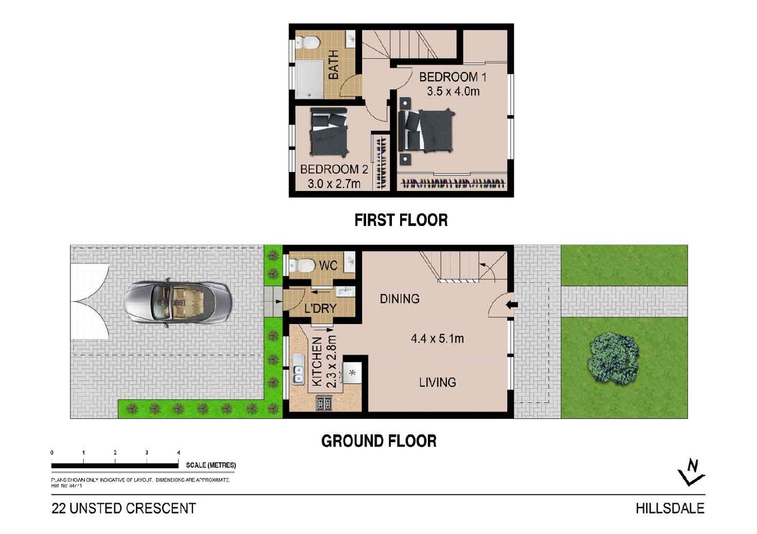 Floorplan of Homely townhouse listing, 22 Unsted Crescent, Hillsdale NSW 2036