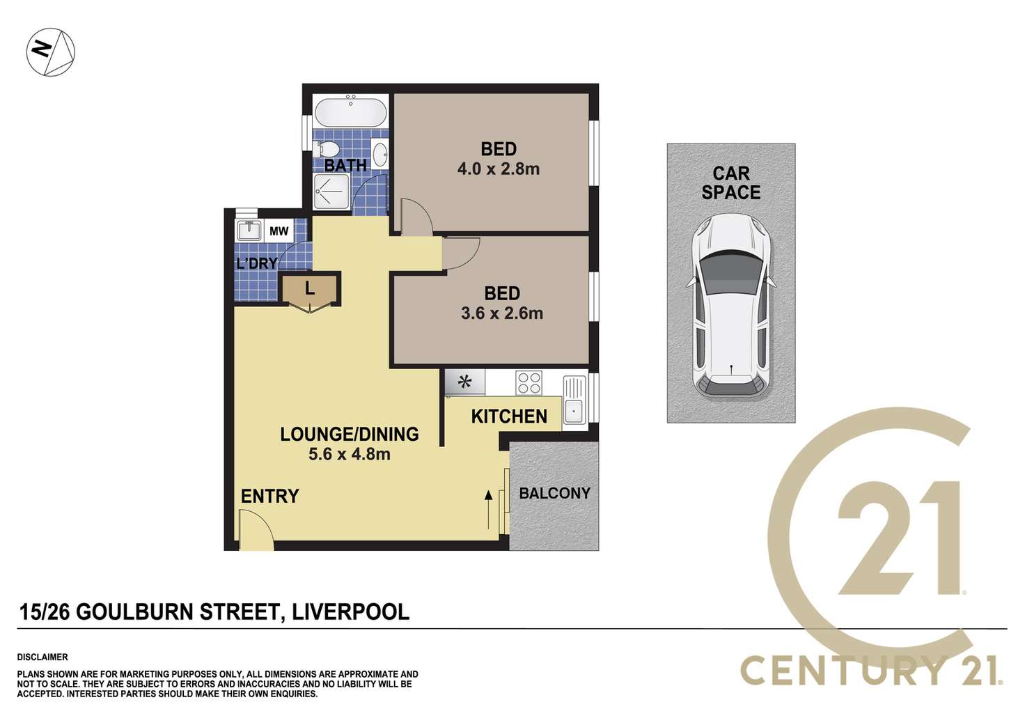 Floorplan of Homely apartment listing, 15/26 Goulburn Street, Liverpool NSW 2170
