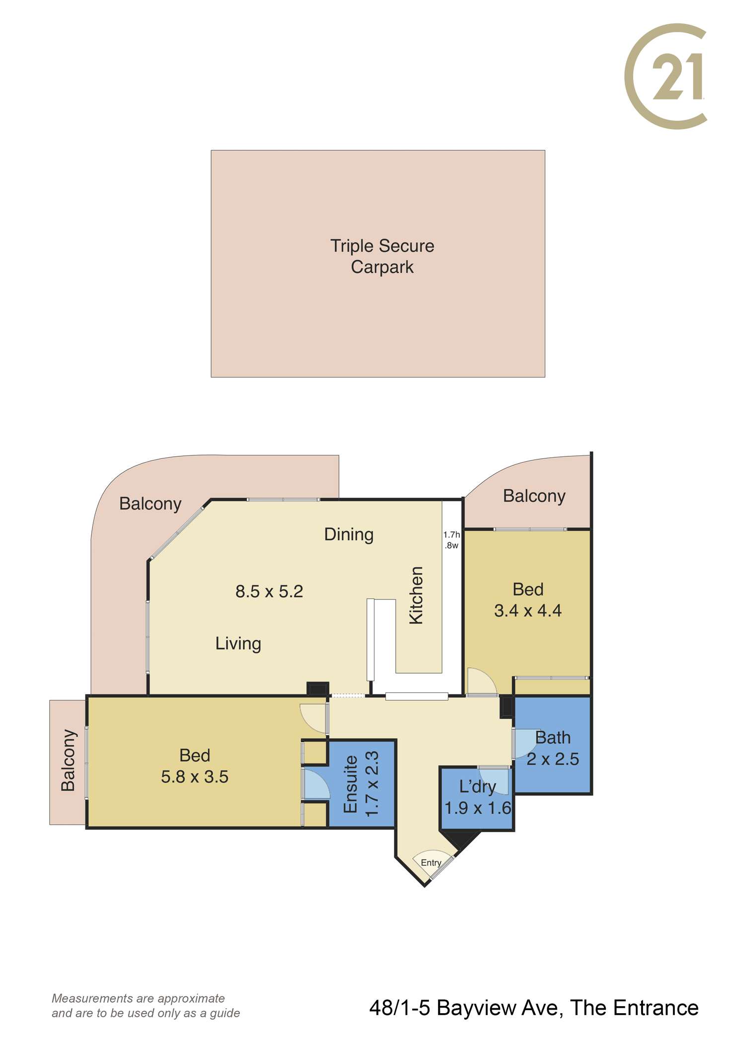 Floorplan of Homely unit listing, 48/1-5 Bayview Avenue, The Entrance NSW 2261