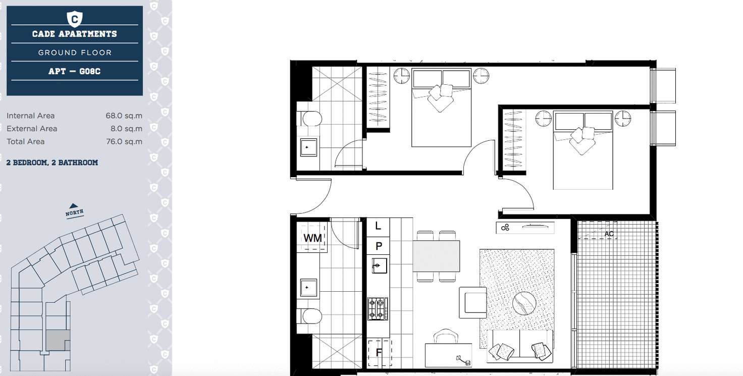 Floorplan of Homely apartment listing, G03/6 Clarkson Court, Clayton VIC 3168