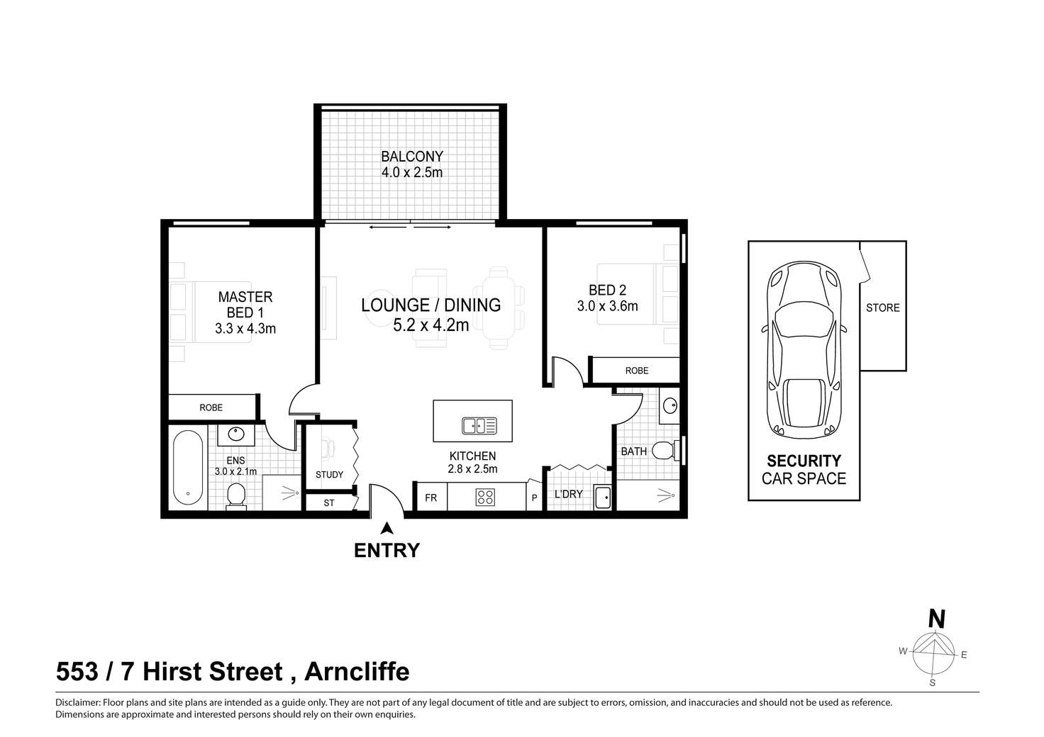 Floorplan of Homely apartment listing, 553/7 Hirst Street, Arncliffe NSW 2205