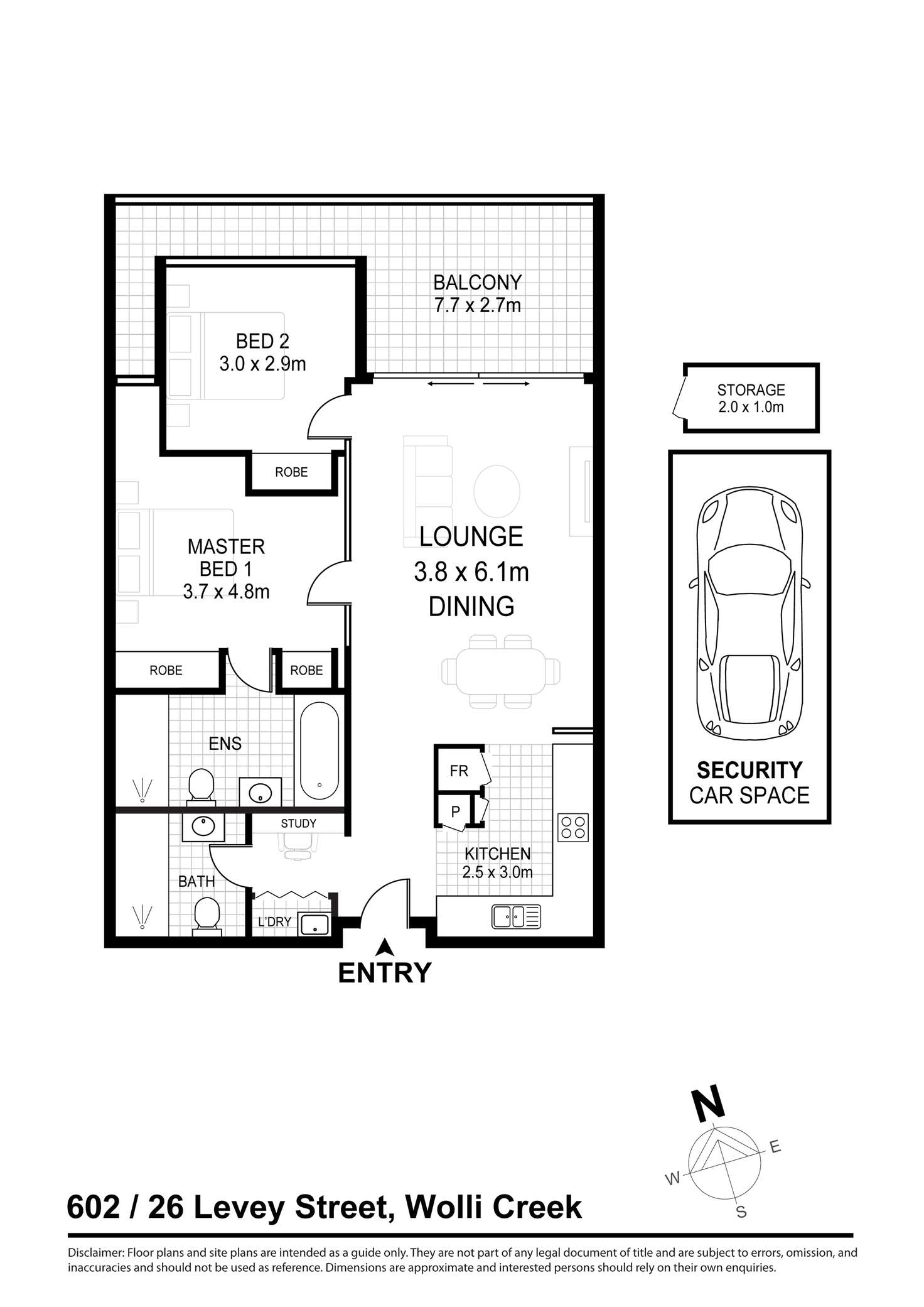 Floorplan of Homely apartment listing, 602/26 Levey Street, Wolli Creek NSW 2205