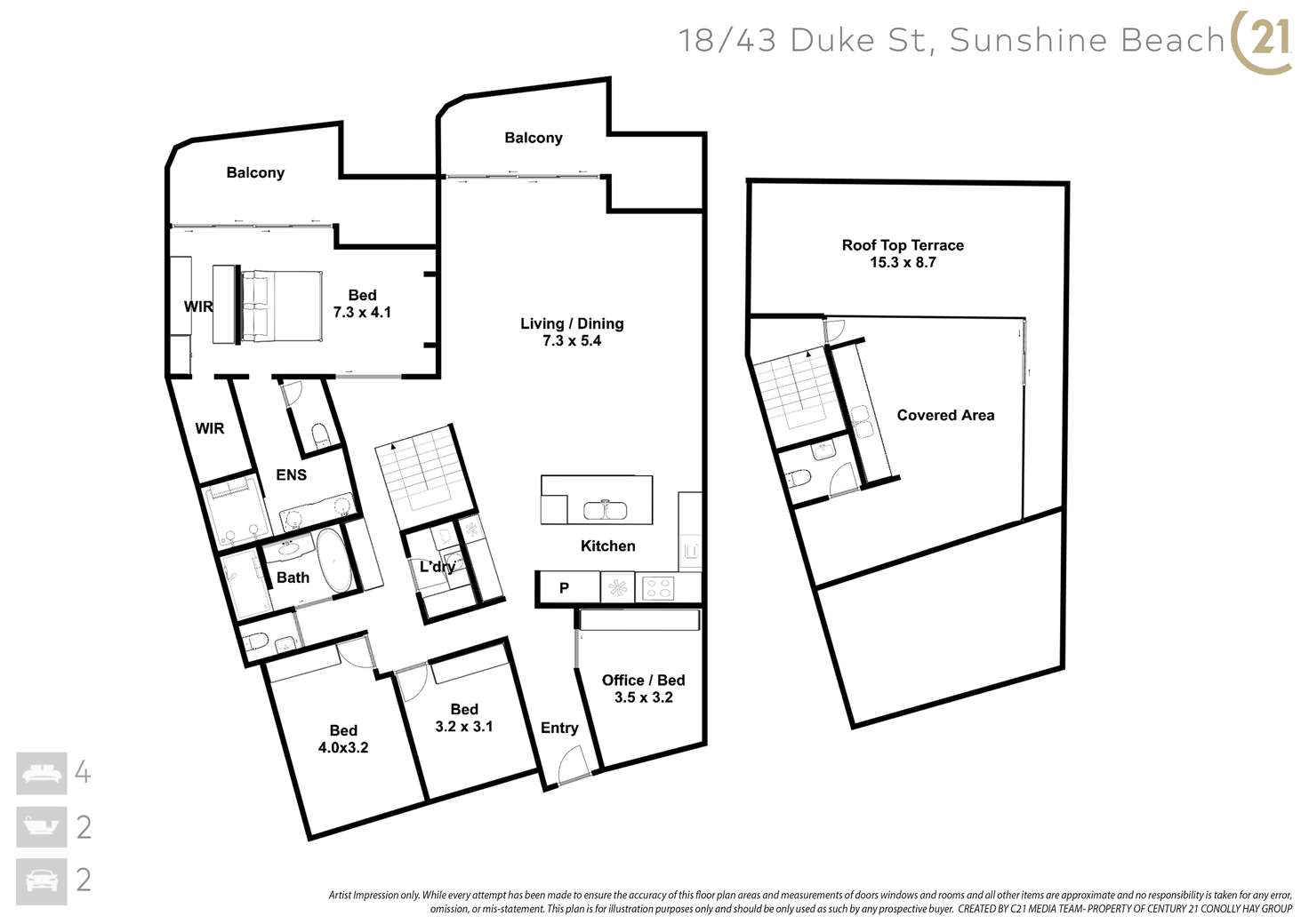 Floorplan of Homely apartment listing, 18/43 Duke Street, Sunshine Beach QLD 4567