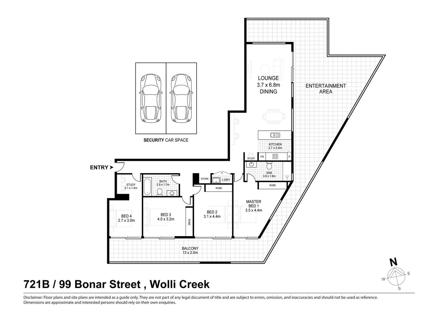 Floorplan of Homely apartment listing, Penthouse 721/99 Bonar Street, Wolli Creek NSW 2205