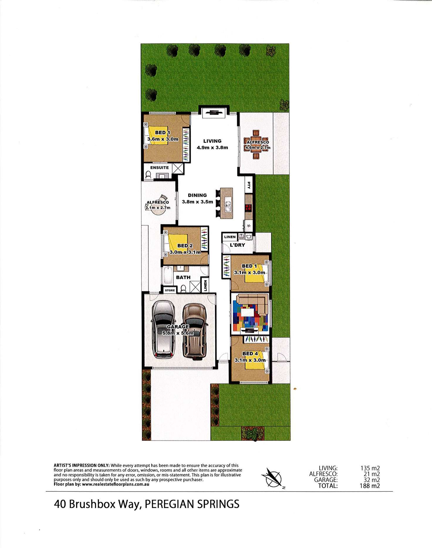 Floorplan of Homely house listing, 40 Brushbox Way, Peregian Springs QLD 4573