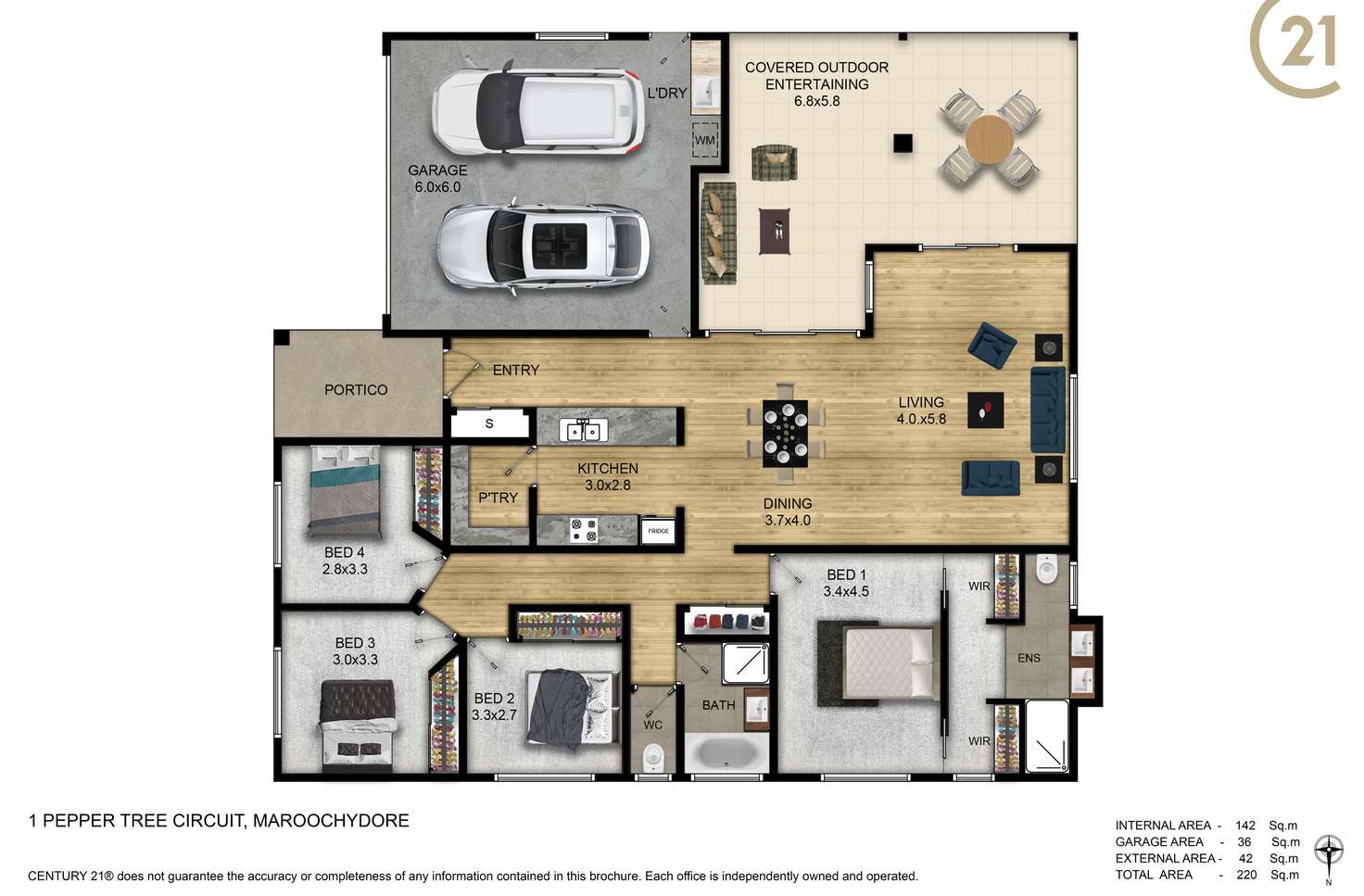 Floorplan of Homely house listing, 1 Pepper Tree Circuit, Maroochydore QLD 4558