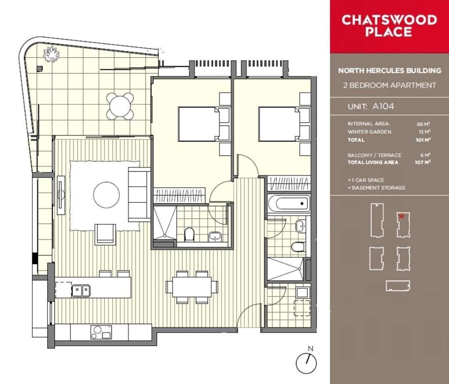 Floorplan of Homely apartment listing, 104/58 Hercules Street, Chatswood NSW 2067