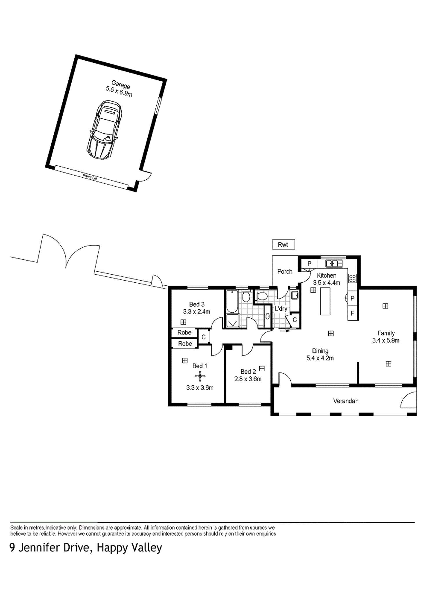 Floorplan of Homely house listing, 9 Jennifer Drive, Happy Valley SA 5159