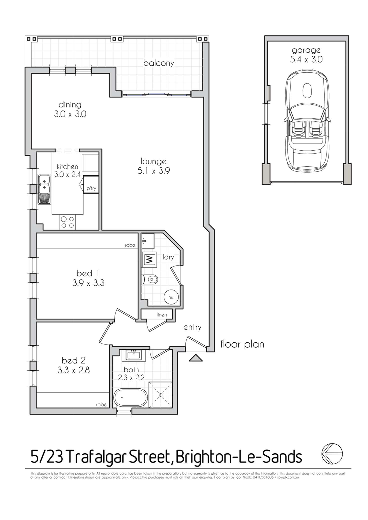 Floorplan of Homely apartment listing, 5/23 Trafalgar Street, Brighton-Le-Sands NSW 2216