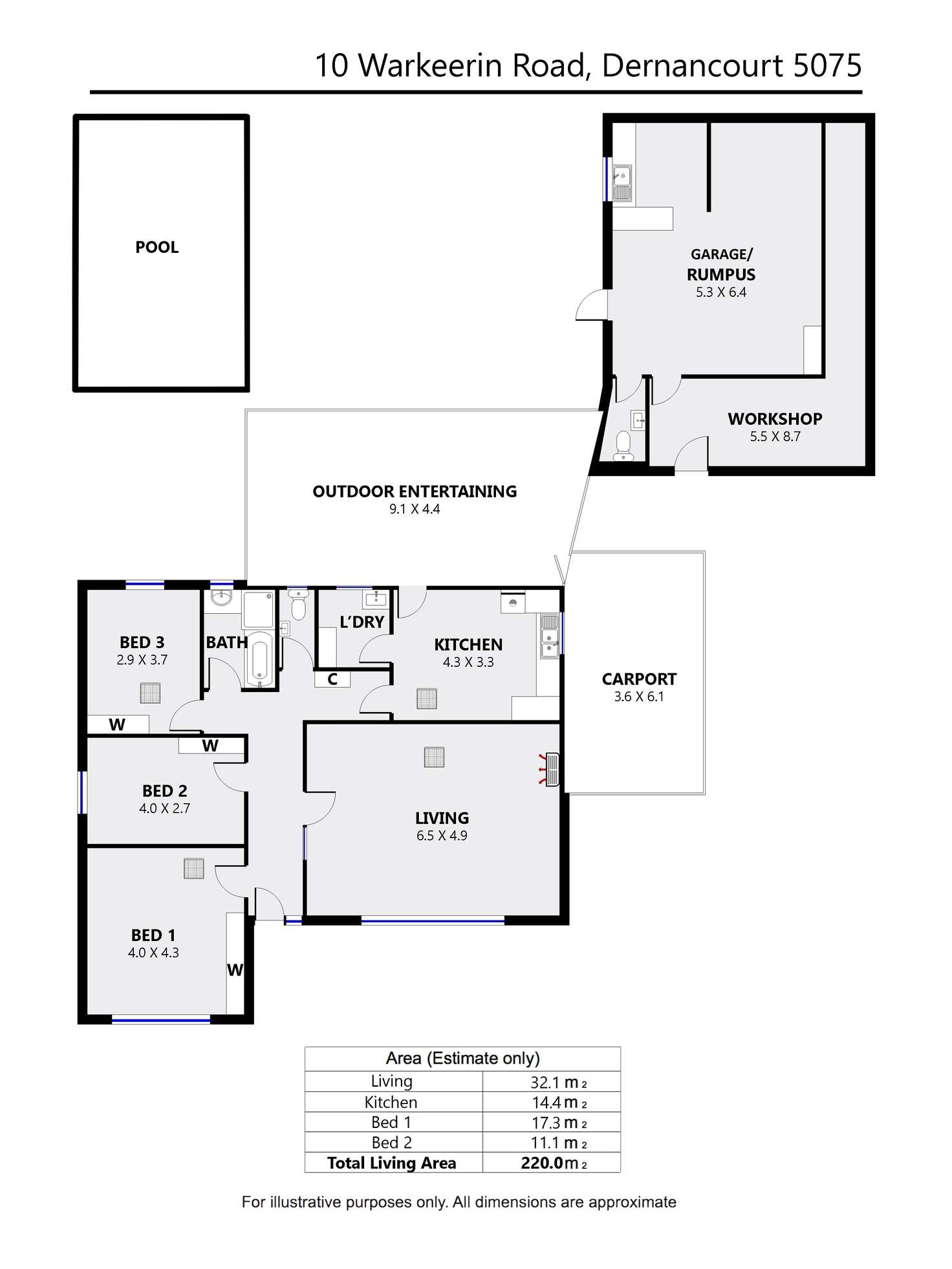 Floorplan of Homely house listing, 10 Warkeerin Road, Dernancourt SA 5075