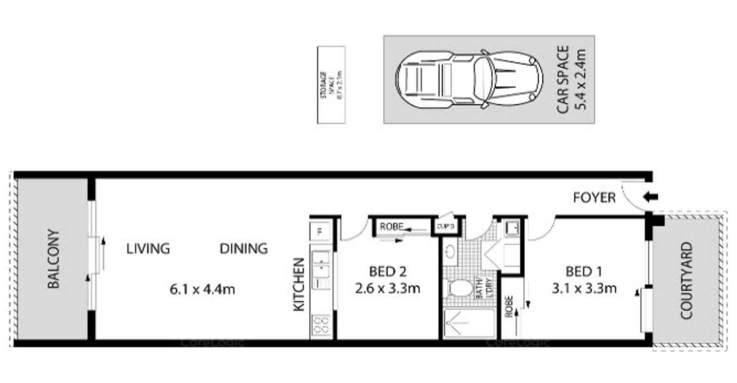 Floorplan of Homely apartment listing, 208/438-448 Anzac Parade, Kingsford NSW 2032