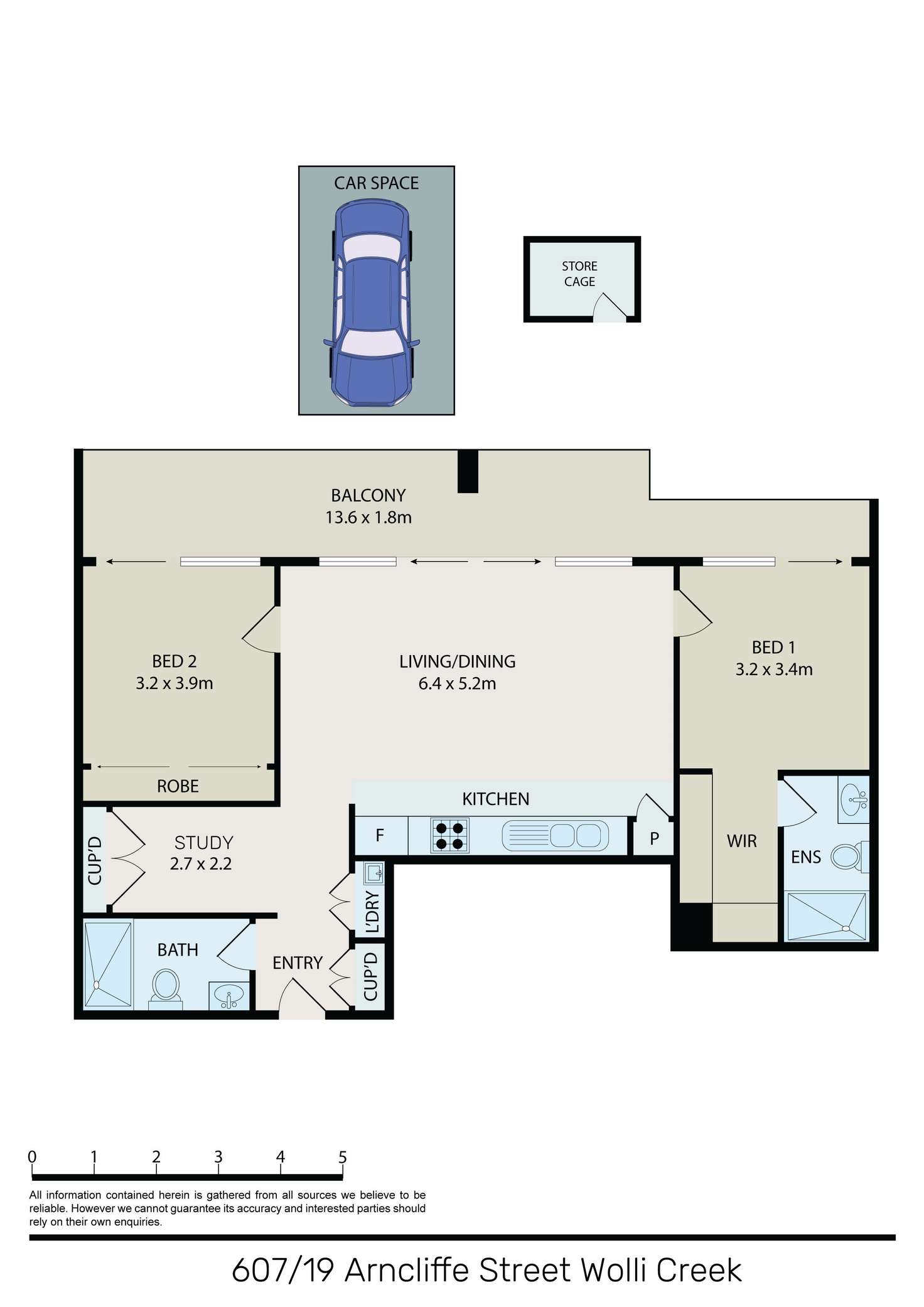 Floorplan of Homely apartment listing, 607/19 Arncliffe Street, Wolli Creek NSW 2205