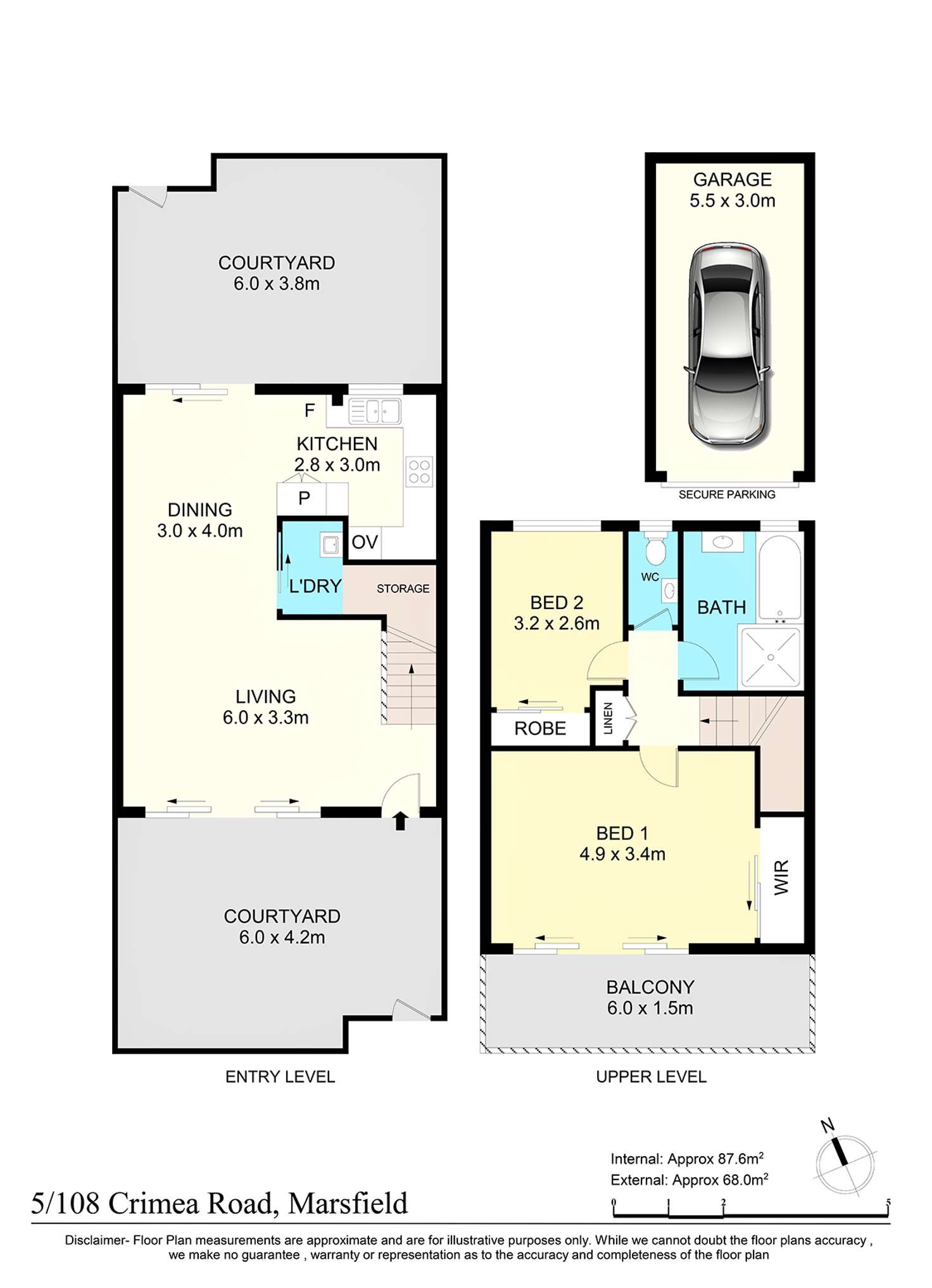 Floorplan of Homely townhouse listing, 5/108 Crimea Road, Marsfield NSW 2122