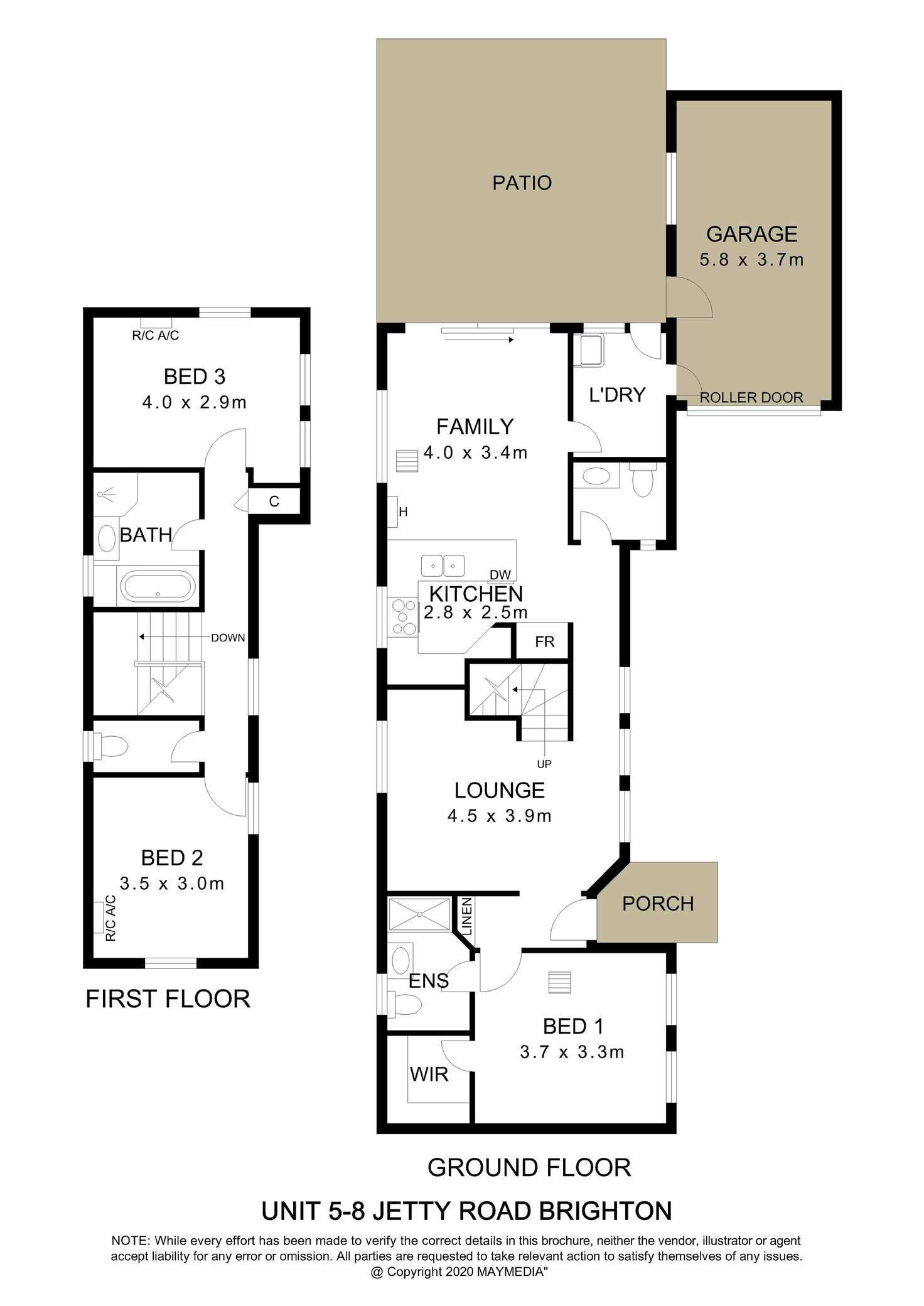 Floorplan of Homely house listing, 5/8 Jetty Road, Brighton SA 5048