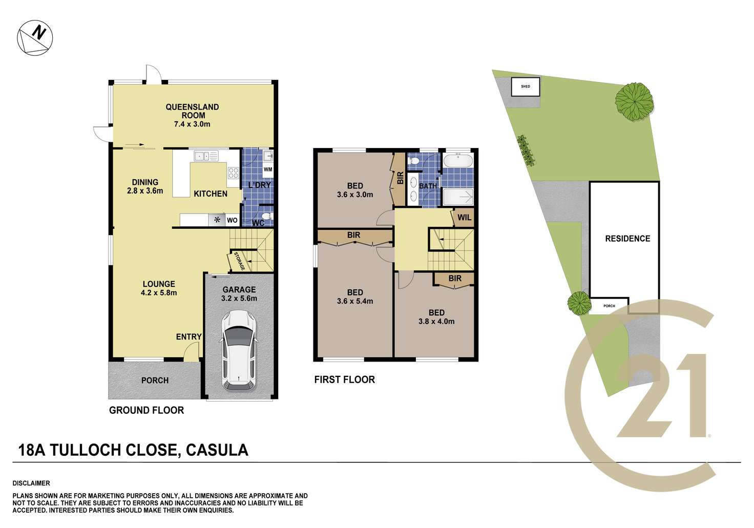 Floorplan of Homely semiDetached listing, 18A Tulloch Close, Casula NSW 2170