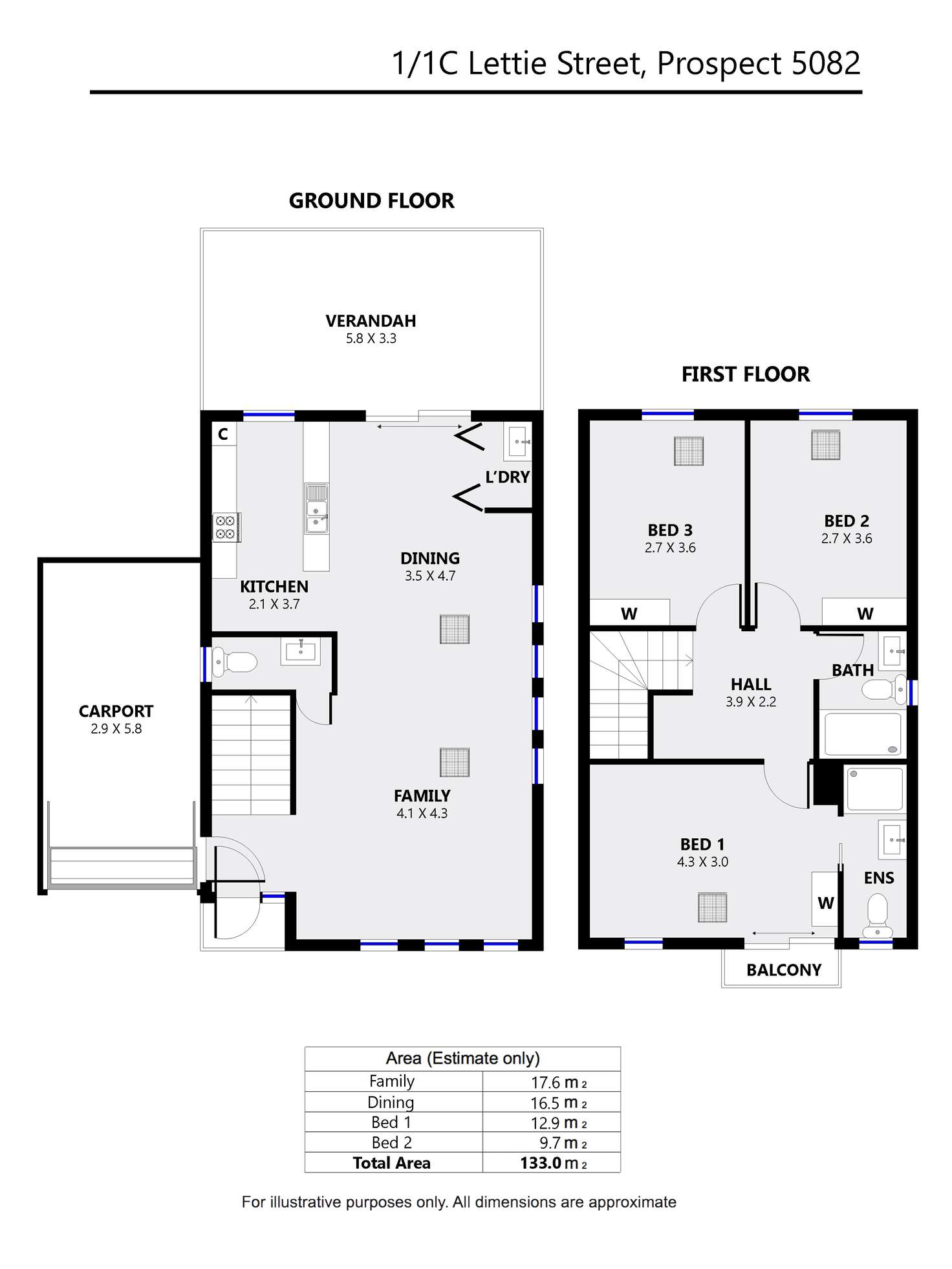 Floorplan of Homely house listing, 1/1c Lettie St, Prospect SA 5082