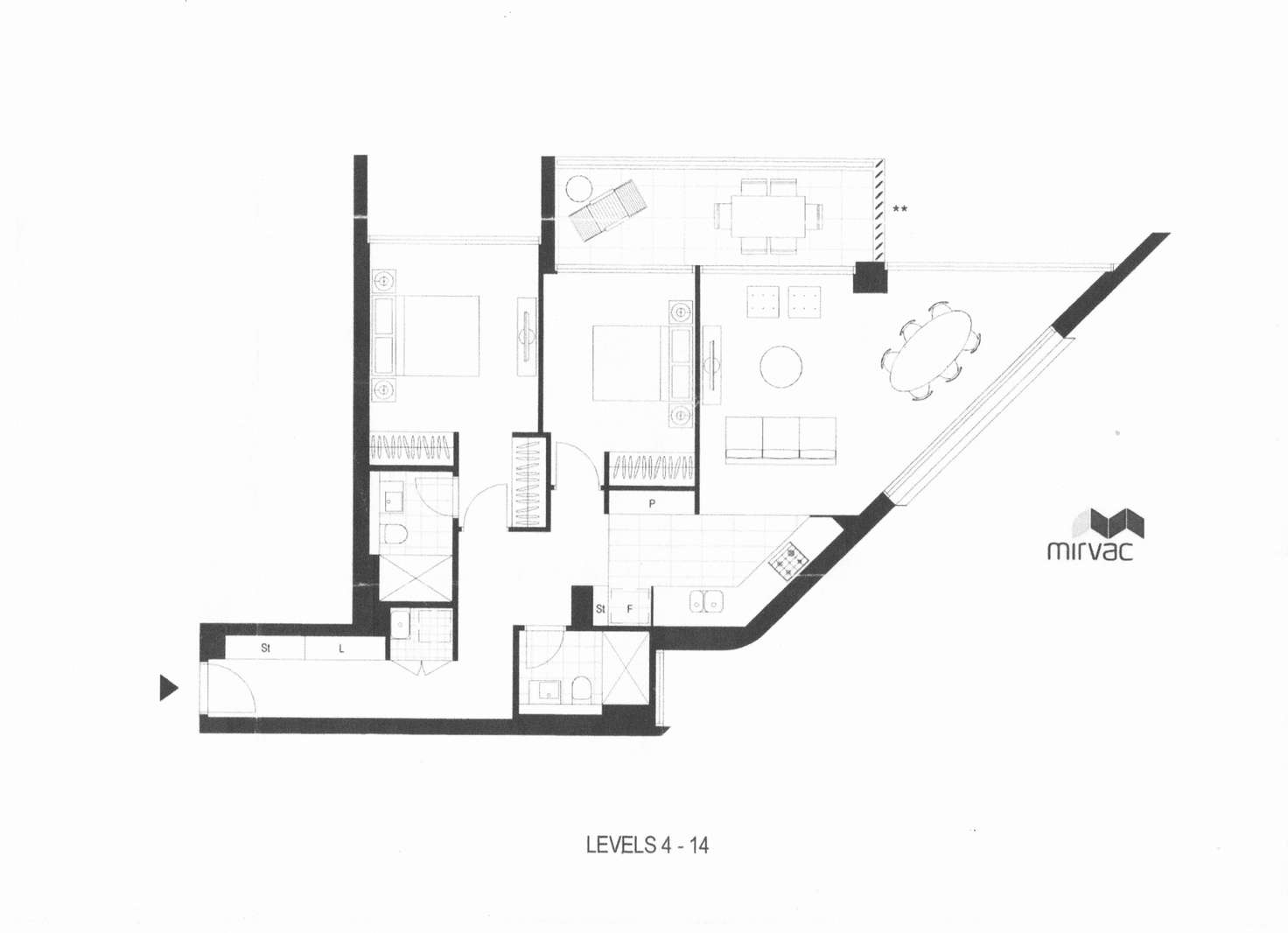 Floorplan of Homely apartment listing, 710/486 Pacific Highway, St Leonards NSW 2065
