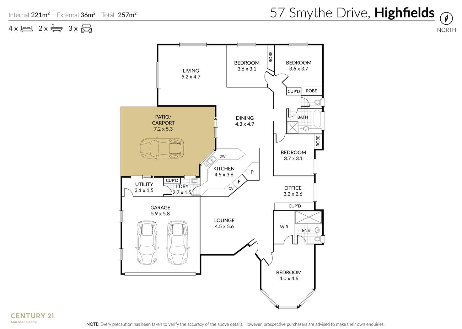 Floorplan of Homely house listing, 57 Smythe Drive, Highfields QLD 4352