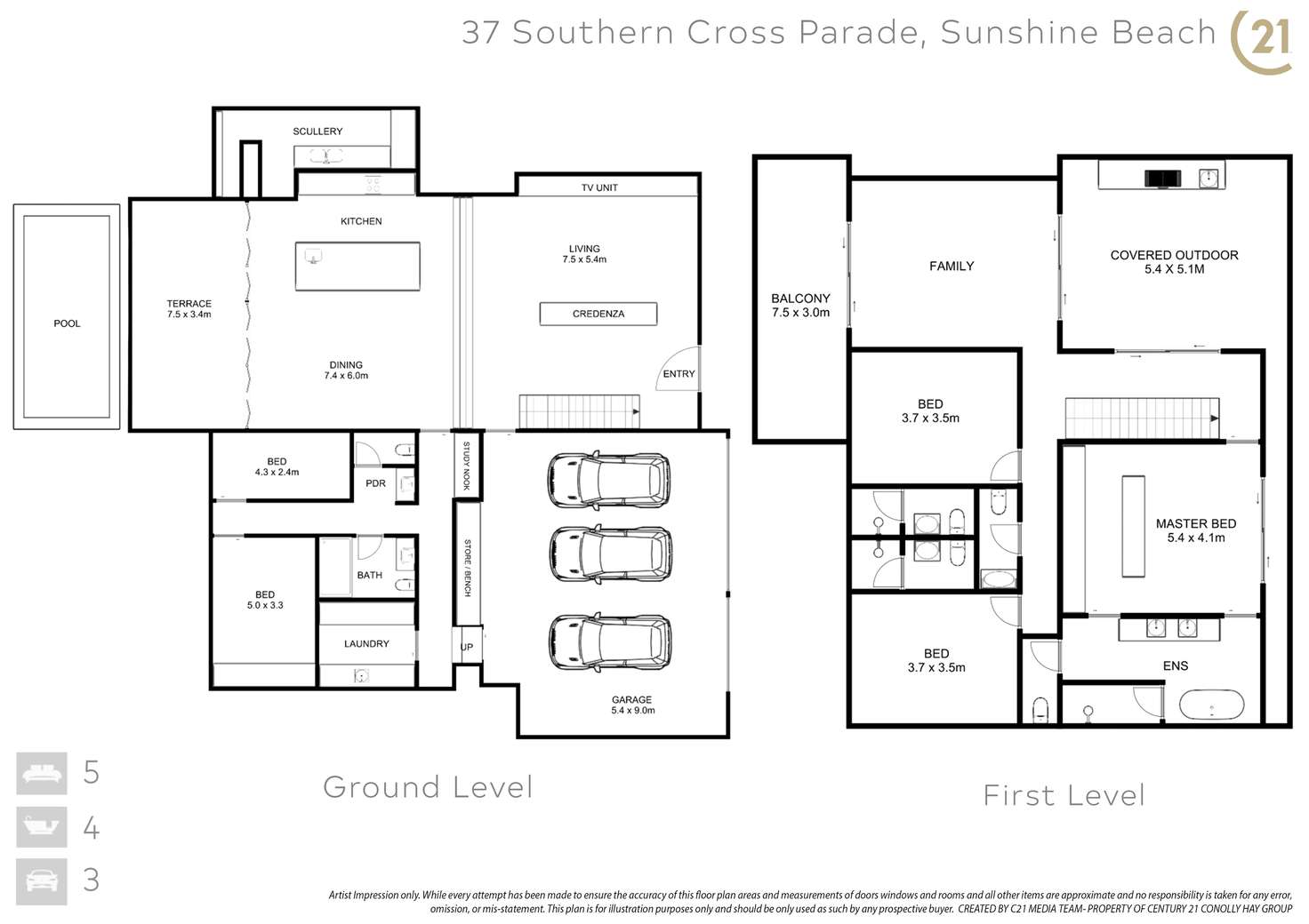 Floorplan of Homely house listing, 37 Southern Cross Parade, Sunrise Beach QLD 4567