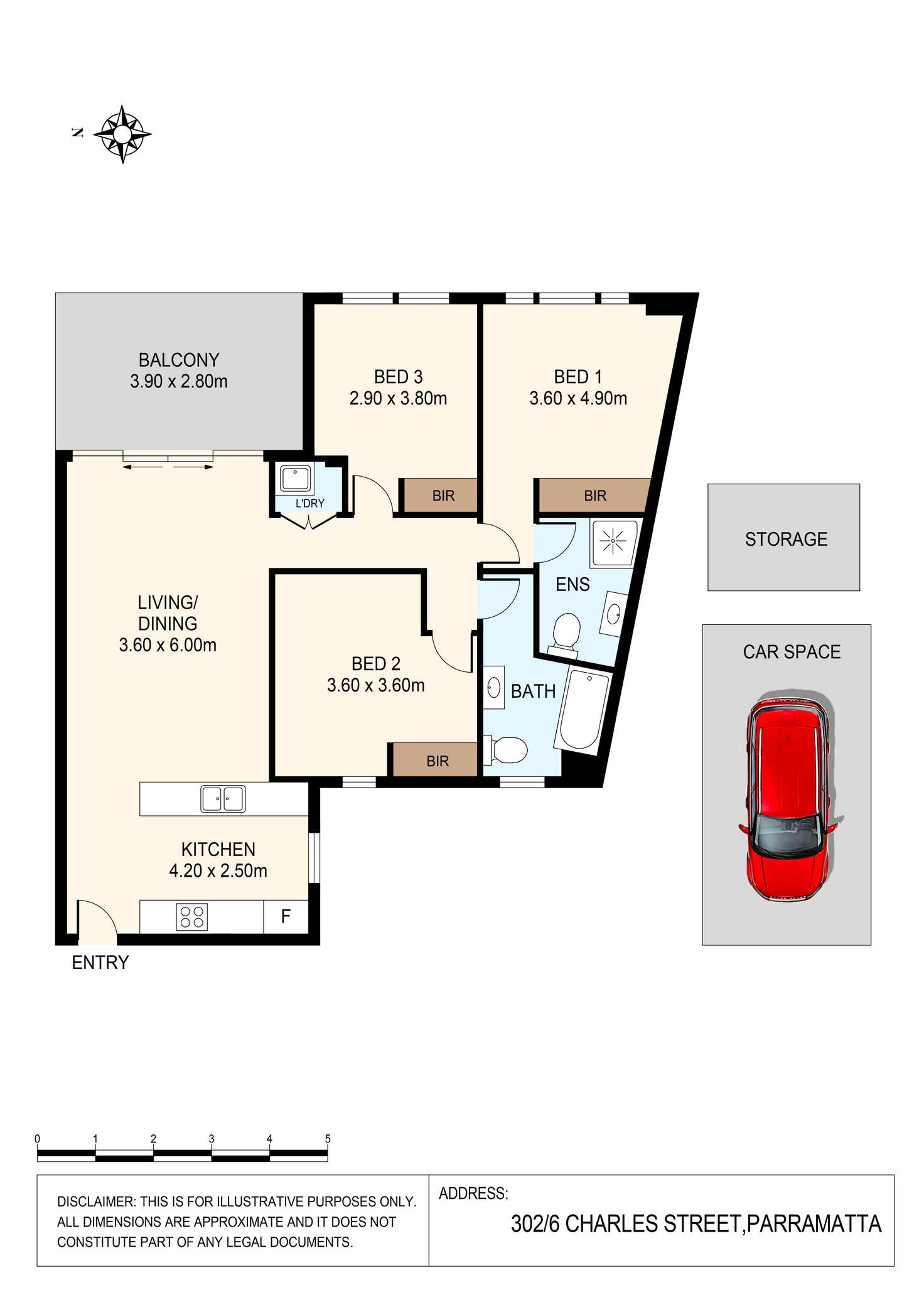 Floorplan of Homely apartment listing, 302/6 Charles Street, Parramatta NSW 2150