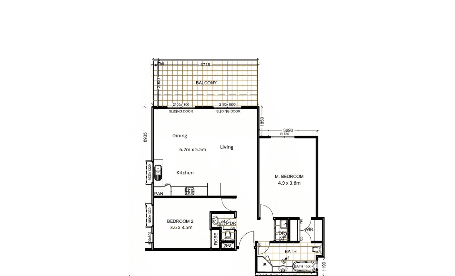 Floorplan of Homely apartment listing, 202/415 Highbury Road, Burwood East VIC 3151