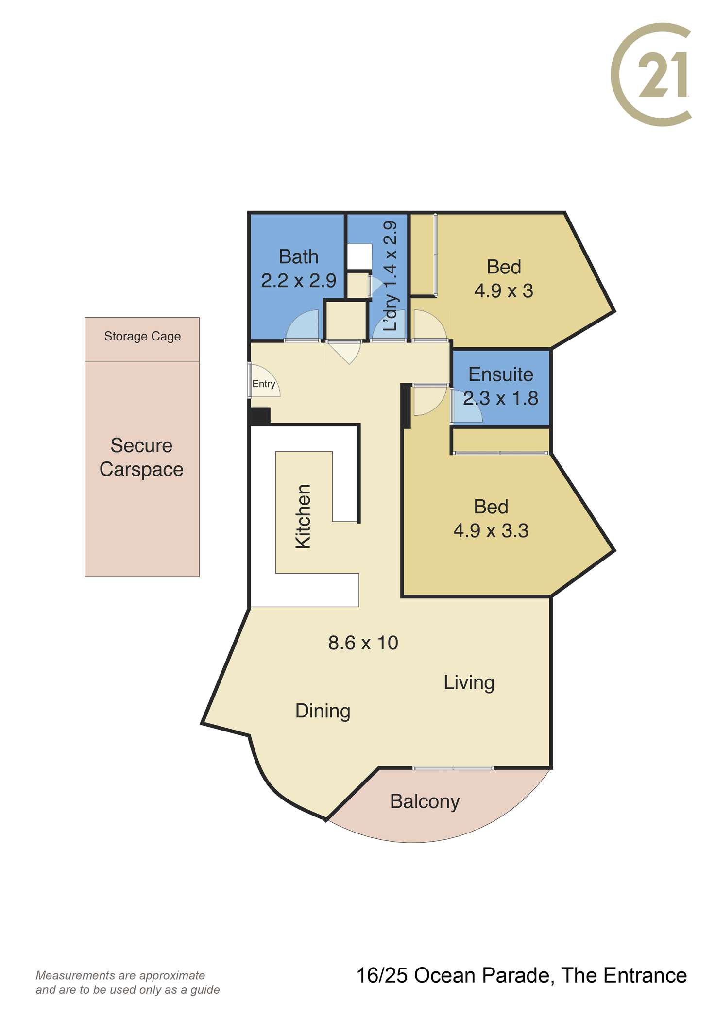 Floorplan of Homely unit listing, 16/25 Ocean Parade, The Entrance NSW 2261