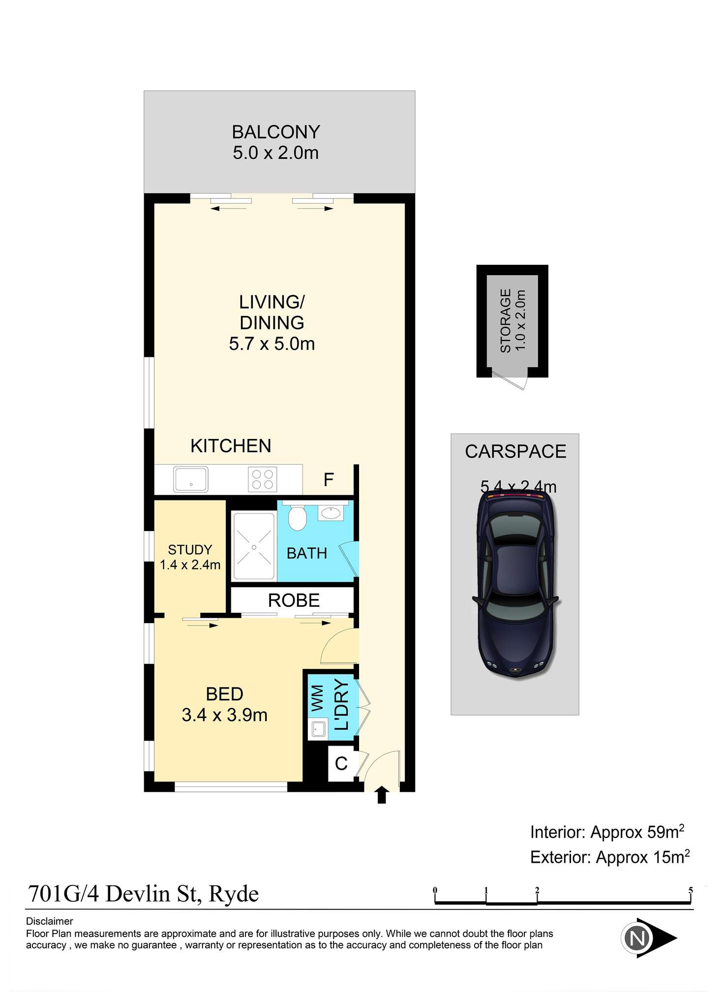 Floorplan of Homely apartment listing, 701G/4 Devlin Street, Ryde NSW 2112