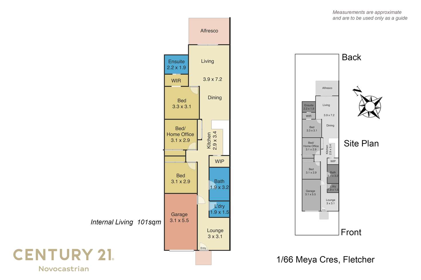Floorplan of Homely semiDetached listing, 17 Tulkaba Street, Fletcher NSW 2287