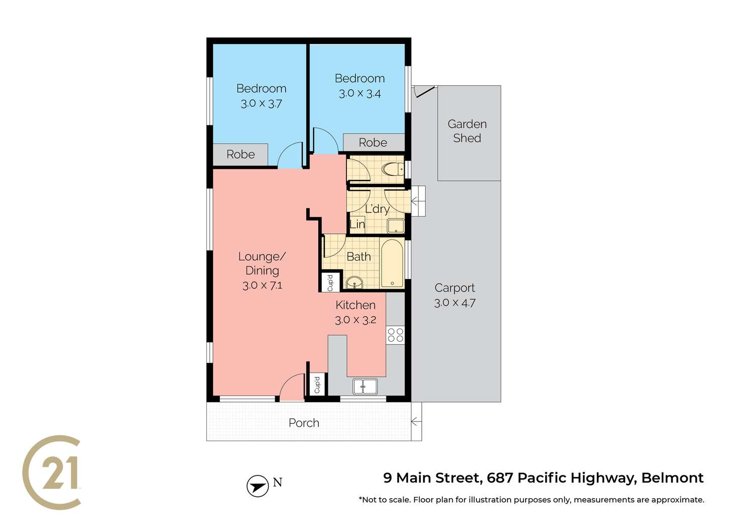 Floorplan of Homely villa listing, 687 Pacific Highway, Belmont NSW 2280
